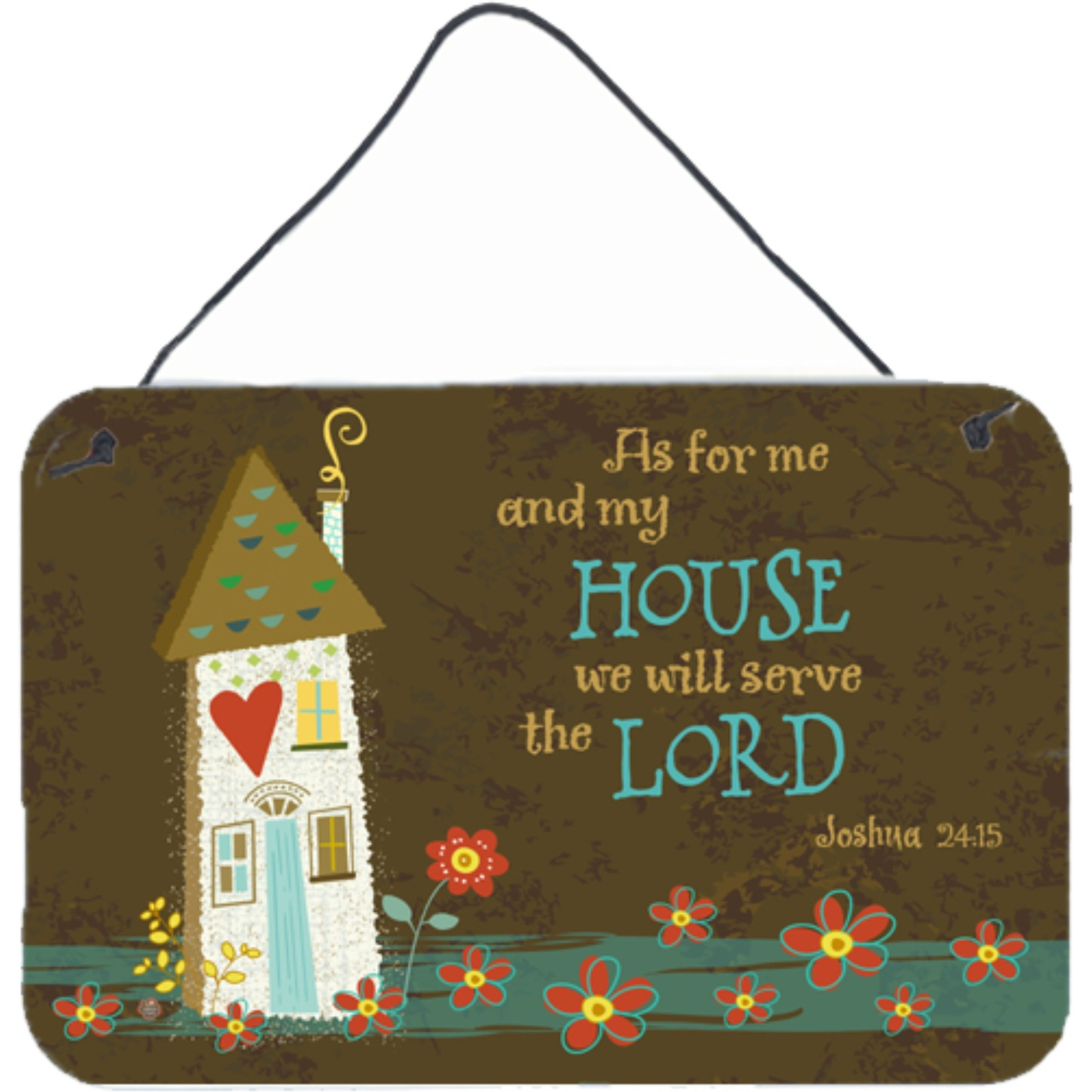 &quotCaroline's Treasures As For Me And My House Wall or Door Hanging Prints VHA3005DS812, 8HX12W, Multicolor"