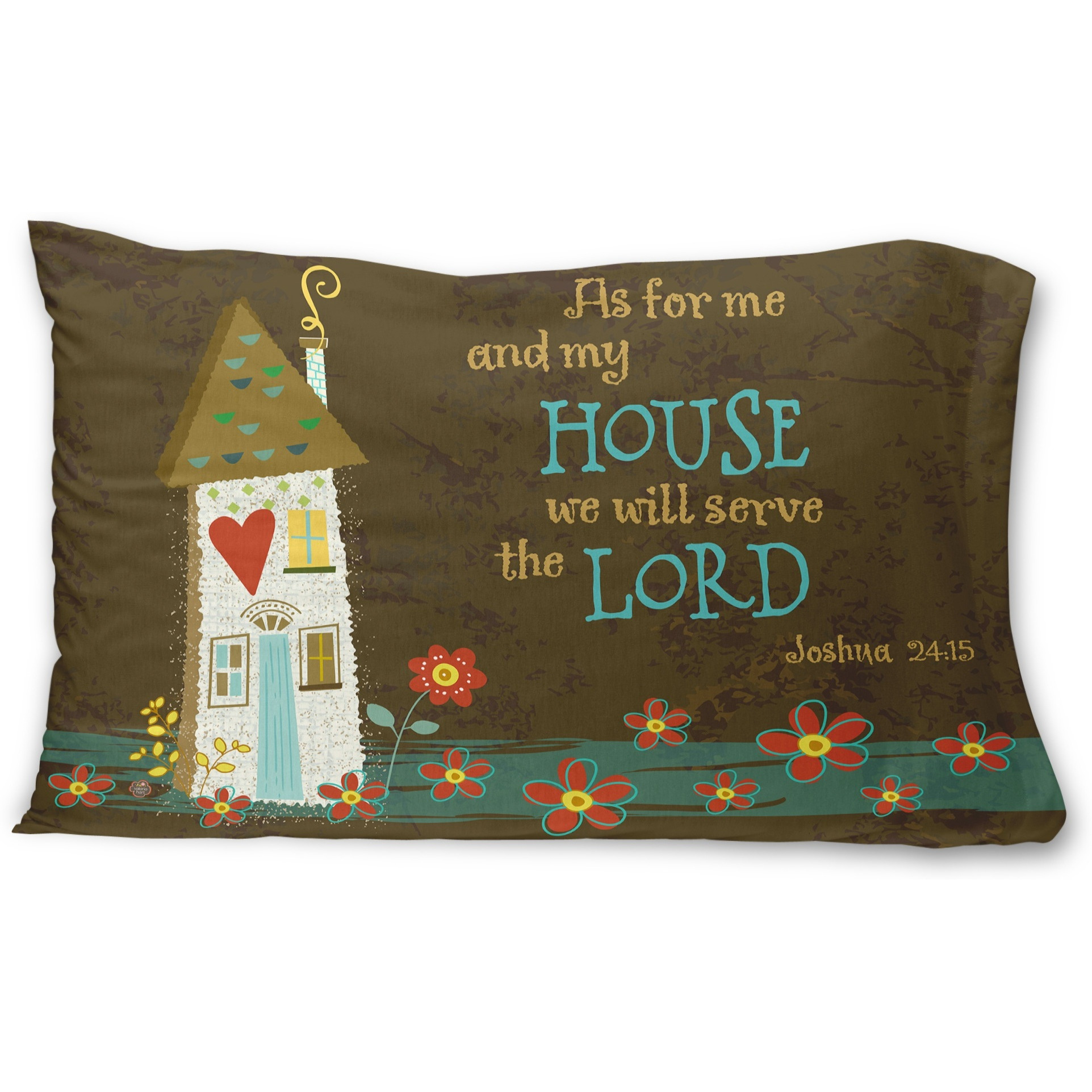 &quotCaroline's Treasures As For Me And My House Fabric Standard Pillowcase VHA3005PILLOWCASE, Multicolor"
