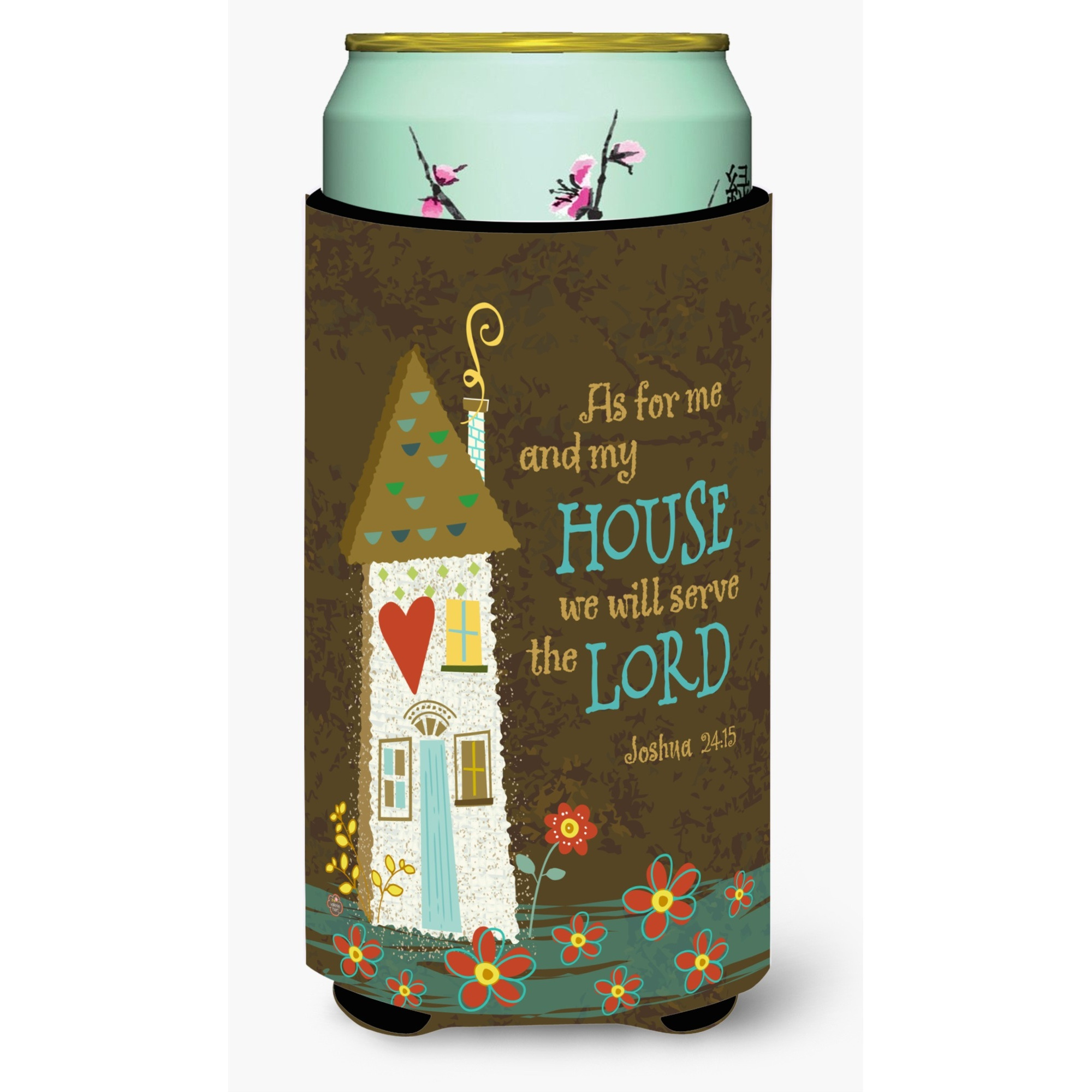 &quotCaroline's Treasures As for Me and My House Tall Boy Koozie Hugger, Multicolor"