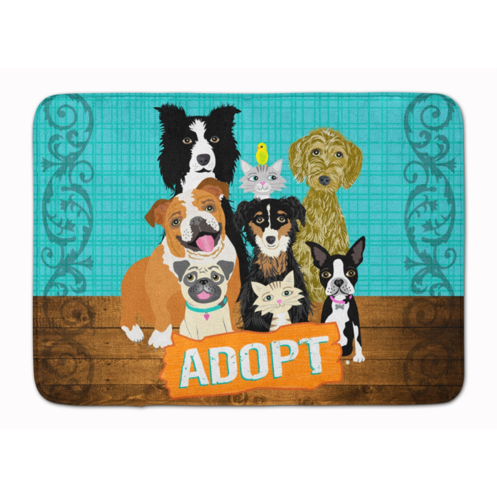 &quotCaroline's Treasures Pets Adoption Floor Mat, 19"" x 27"", Multicolor"