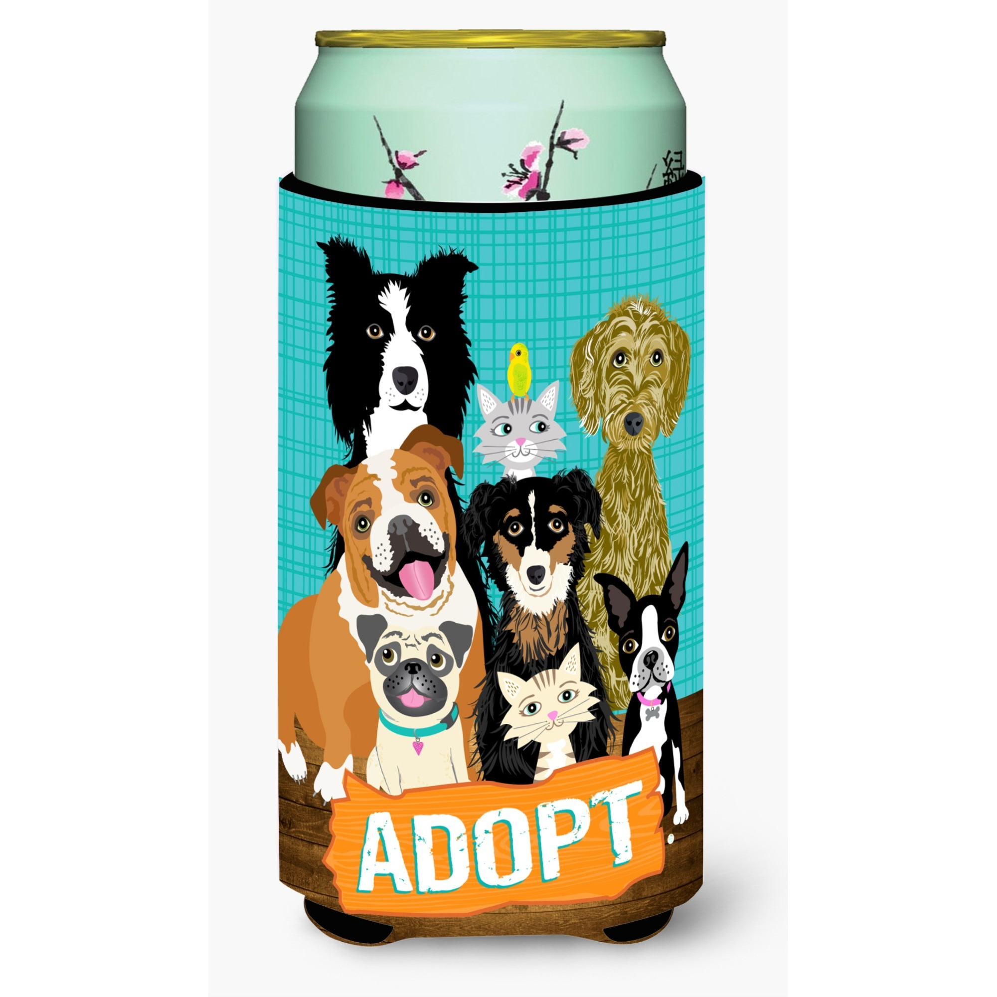 &quotCaroline's Treasures VHA3007TBC Adopt Pets Adoption Tall Boy Koozie Hugger, Multicolor"