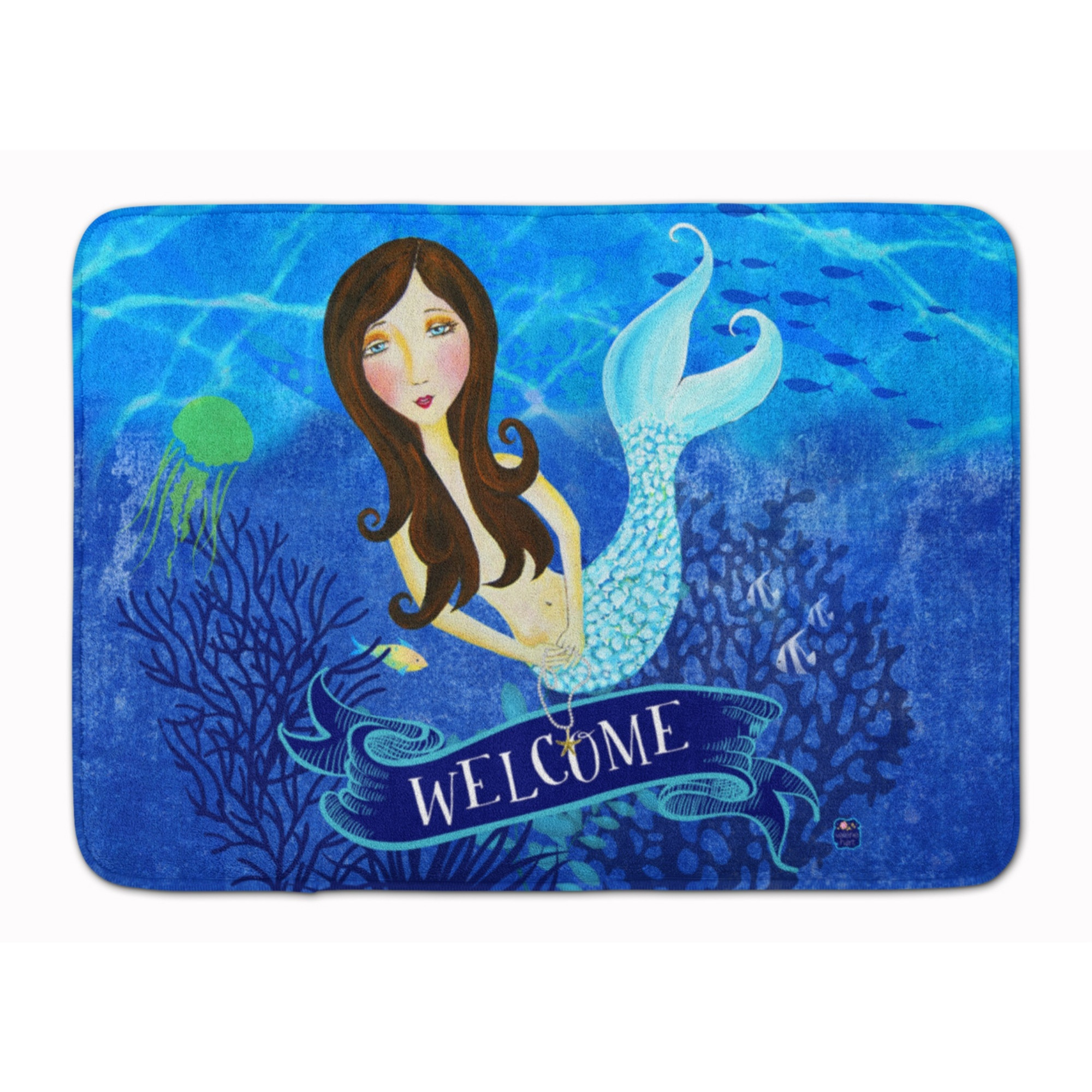 &quotCaroline's Treasures Welcome Mermaid Floor Mat, 19"" x 27"", Multicolor"