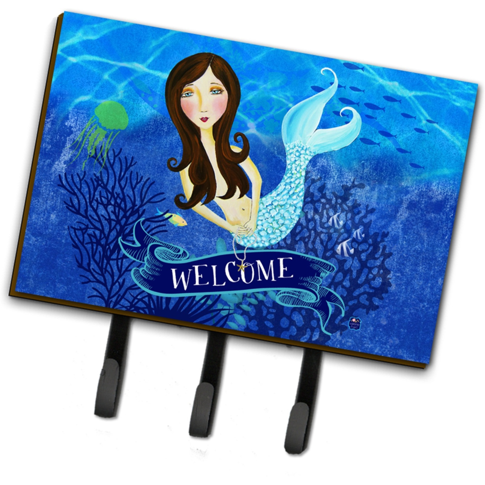 &quotCaroline's Treasures Welcome Mermaid Leash or Key Holder VHA3010TH68, Triple, Multicolor"