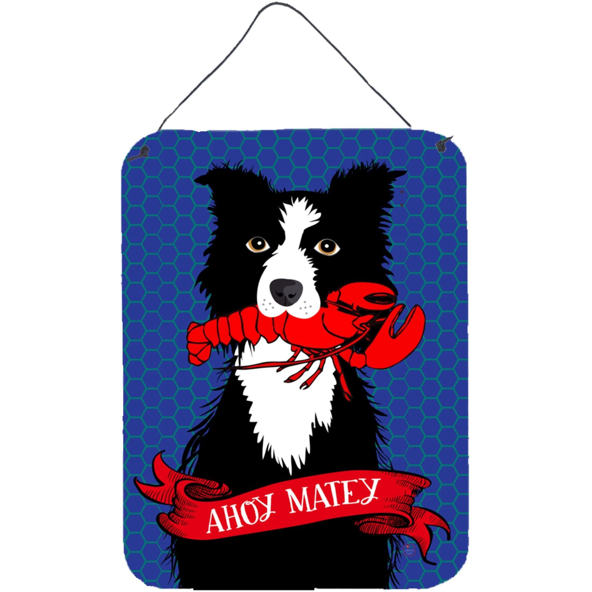 &quotCaroline's Treasures Ahoy Matey Nautical Border Collie Wall or Door Hanging Prints VHA3011DS1216, 16"" x 12"", Multicolor"