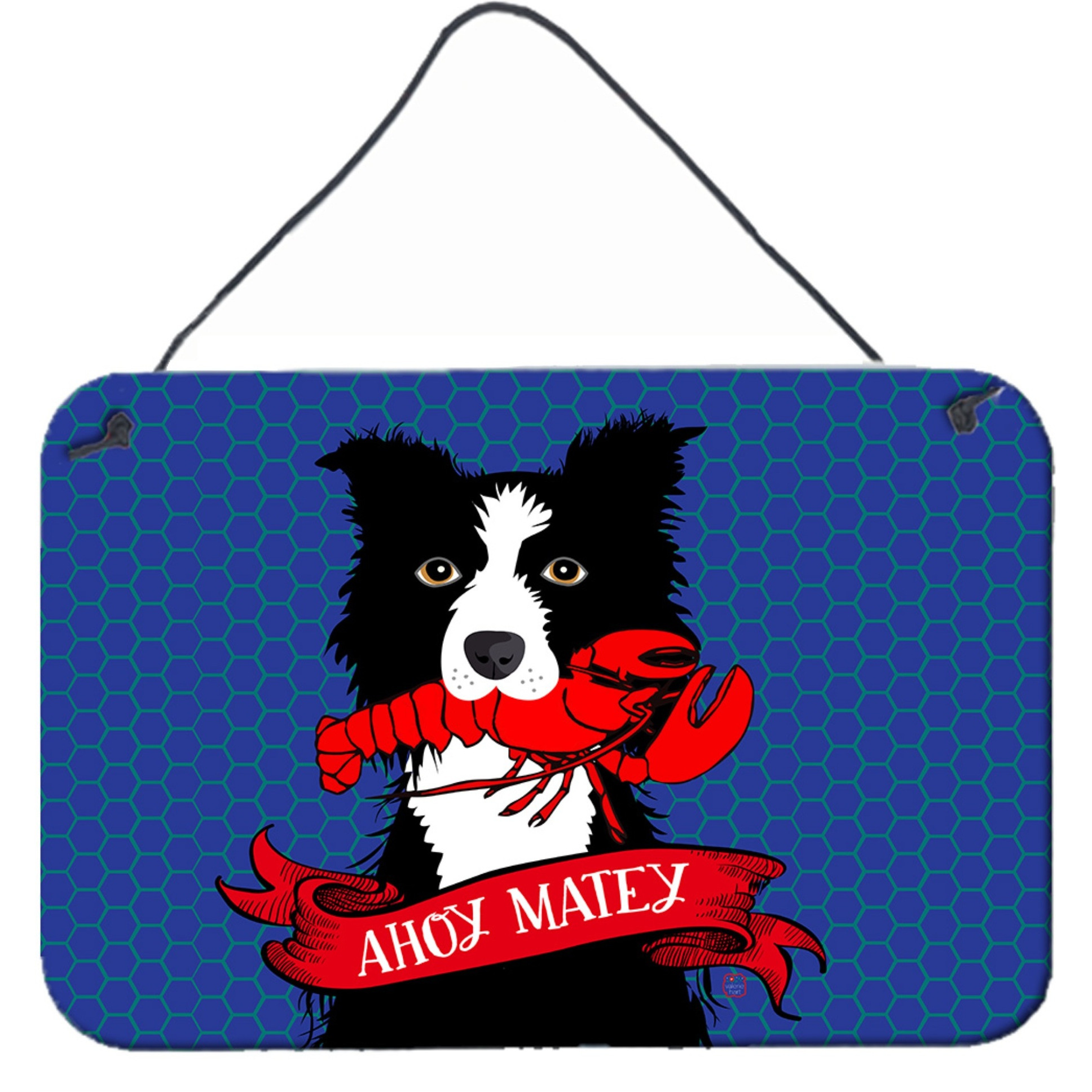 &quotCaroline's Treasures Ahoy Matey Nautical Border Collie Wall or Door Hanging Prints VHA3011DS812, 8"" x 12"", Multicolor"