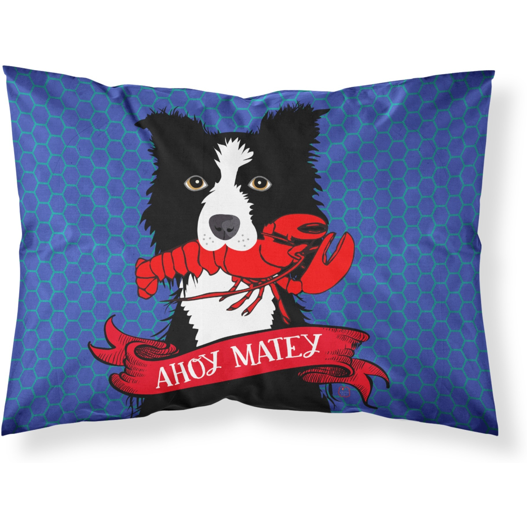 &quotCaroline's Treasures Ahoy Matey Nautical Border Collie Fabric Standard Pillowcase VHA3011PILLOWCASE, Multicolor"