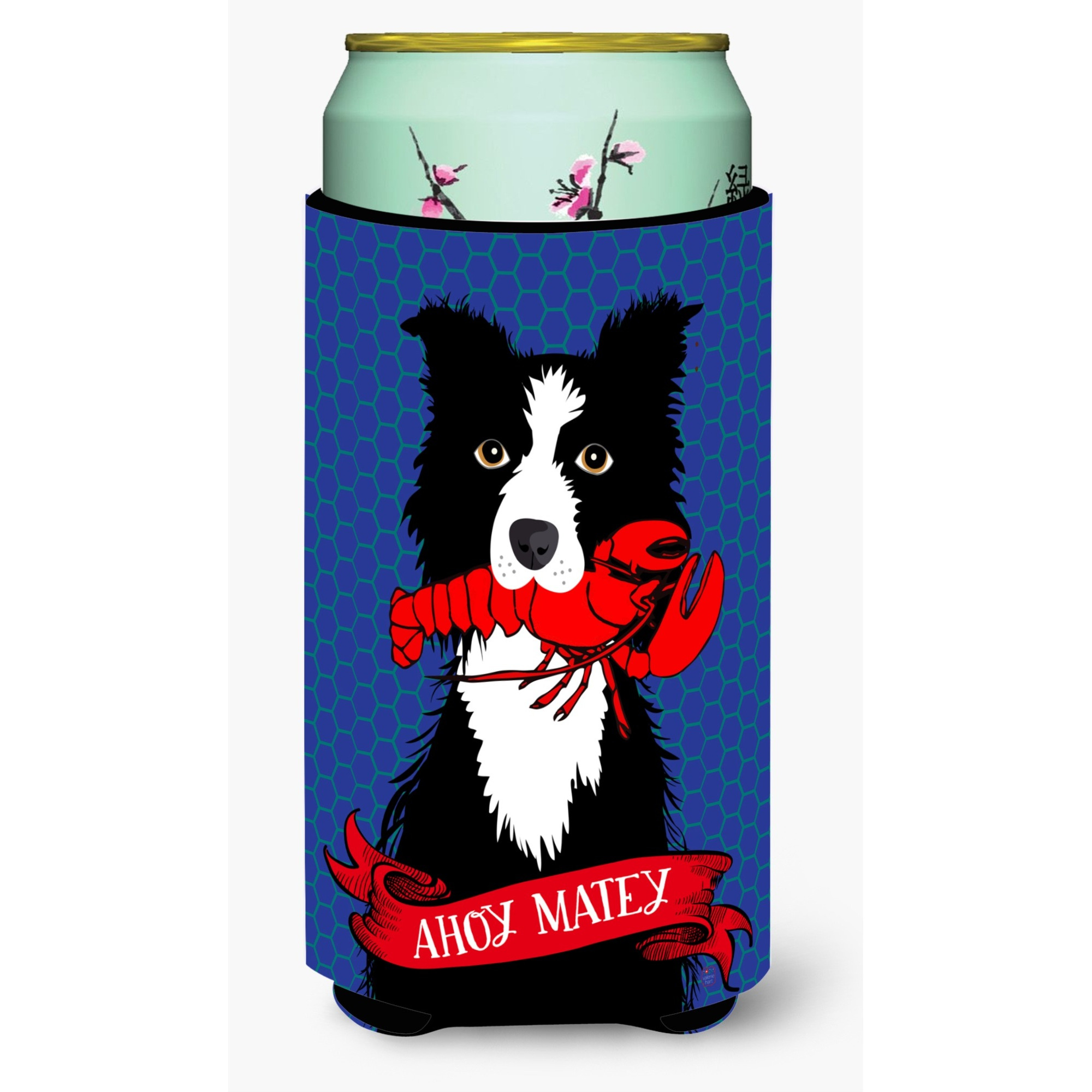 &quotCaroline's Treasures VHA3011TBC Ahoy Matey Nautical Border Collie Tall Boy Koozie Hugger, Multicolor"