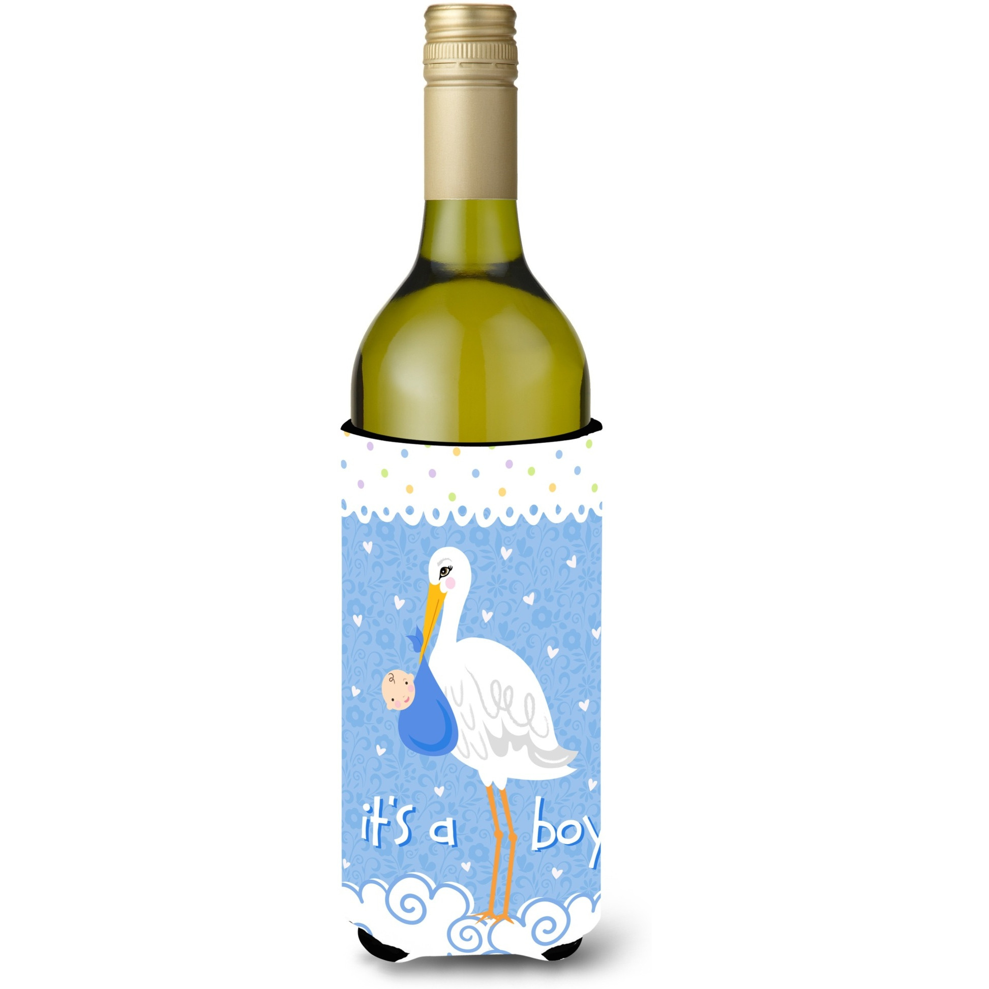 &quotCaroline's Treasures VHA3012LITERK It's a Baby Boy Wine Bottle Koozie Hugger, Multicolor, 750ml"