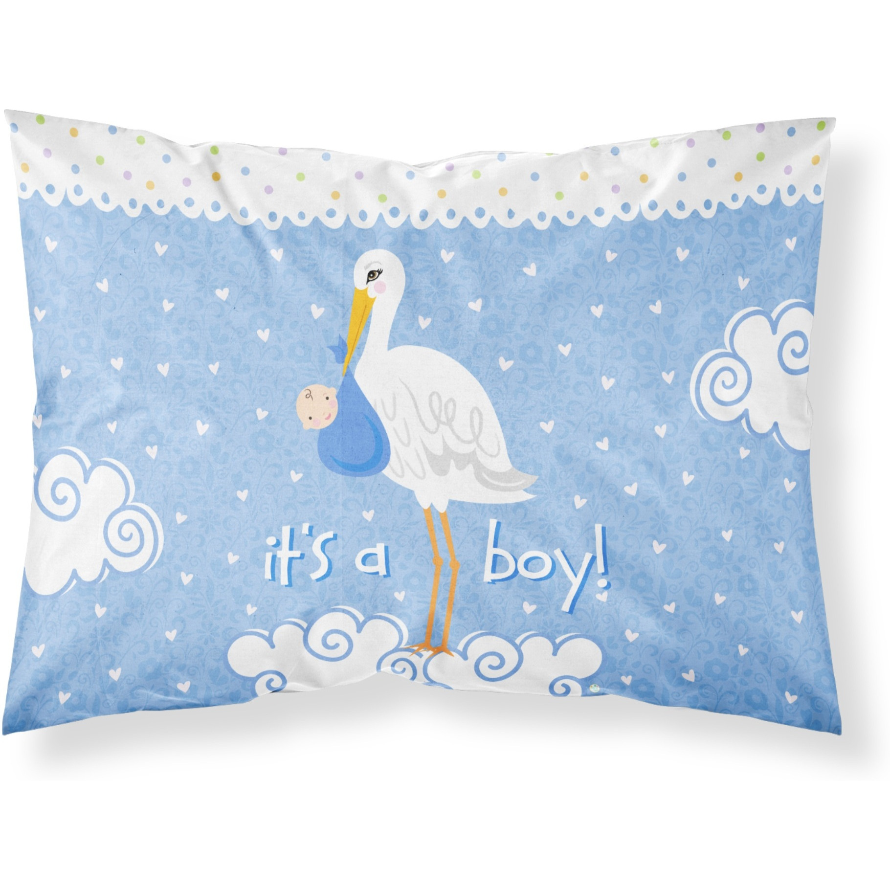 &quotCaroline's Treasures "&quotIt's a Baby Boy Fabric Standard Pillowcase"" Printed, Polyester Envelope Closure pillowcase, Standard, Multicolor"