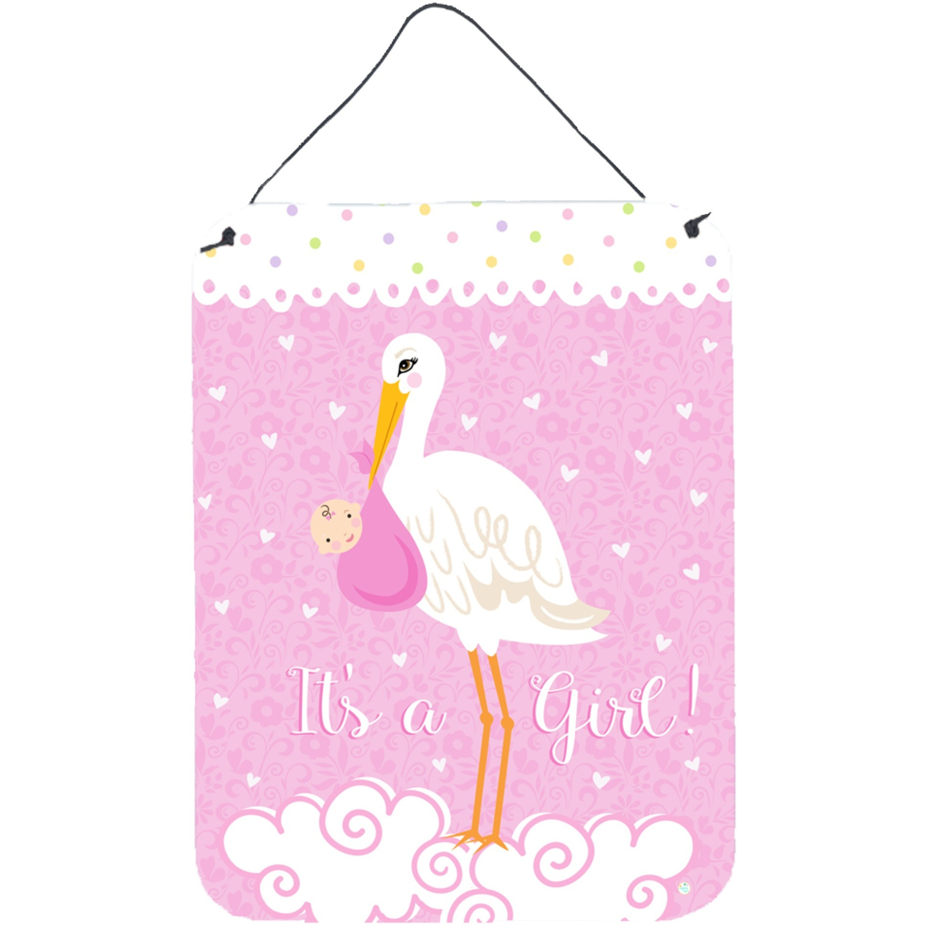 &quotCaroline's Treasures Baby Girl Wall or Door Hanging Prints VHA3013DS1216, 16HX12W, Multicolor"