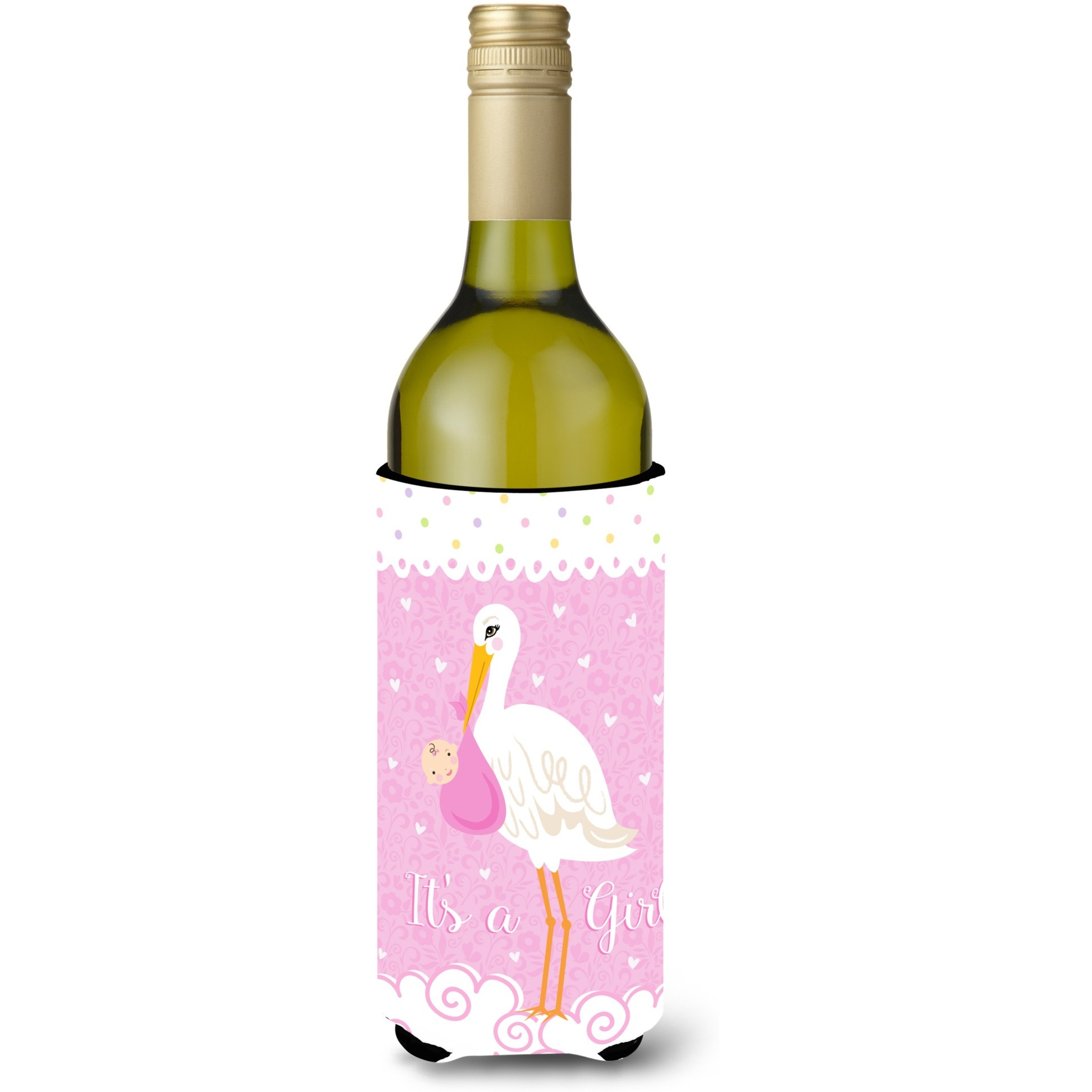 &quotCaroline's Treasures VHA3013LITERK It's a Baby Girl Wine Bottle Koozie Hugger, Multicolor, 750ml"