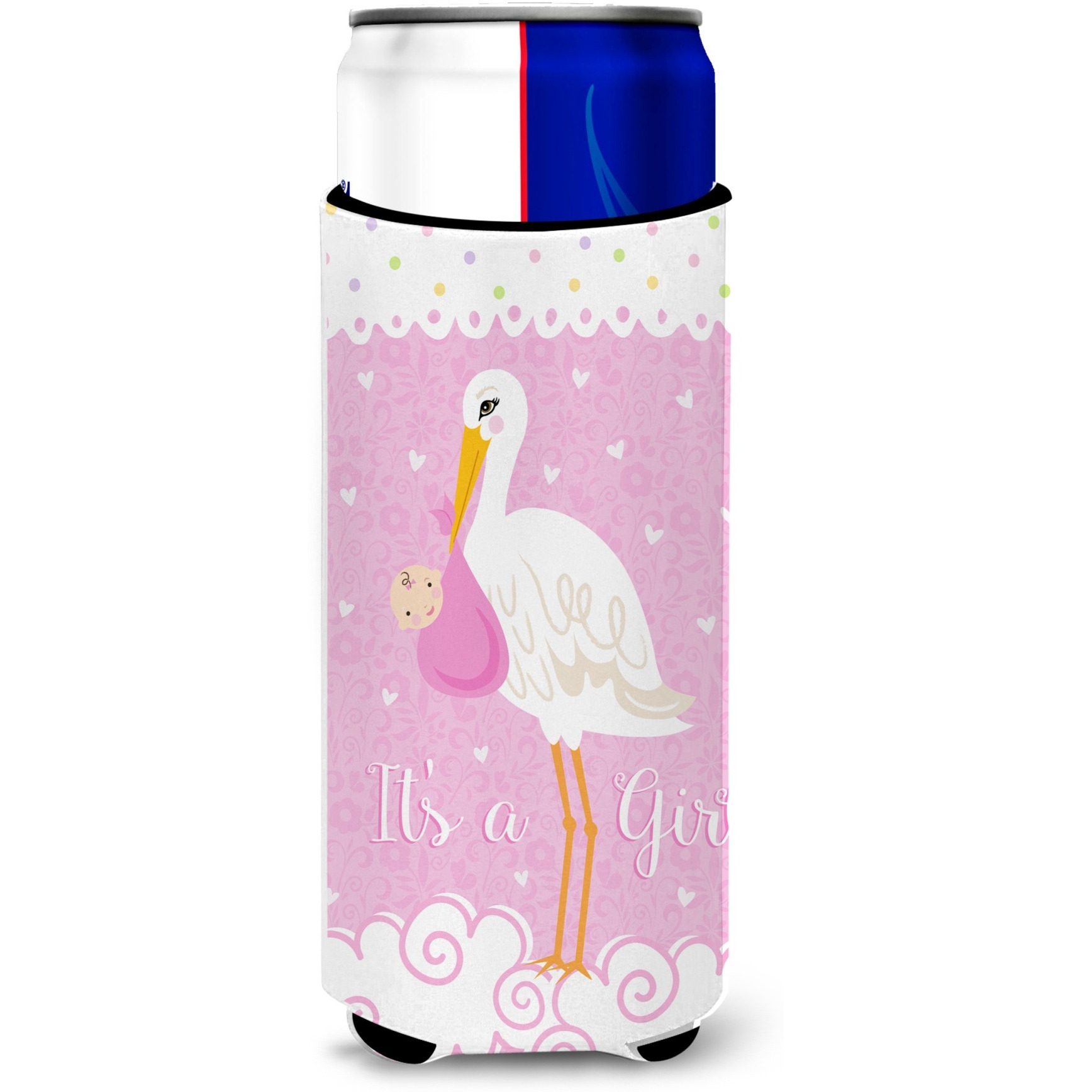 &quotCaroline's Treasures VHA3013MUK It's a Baby Girl Michelob Ultra Koozies for Slim Cans, Multicolor"
