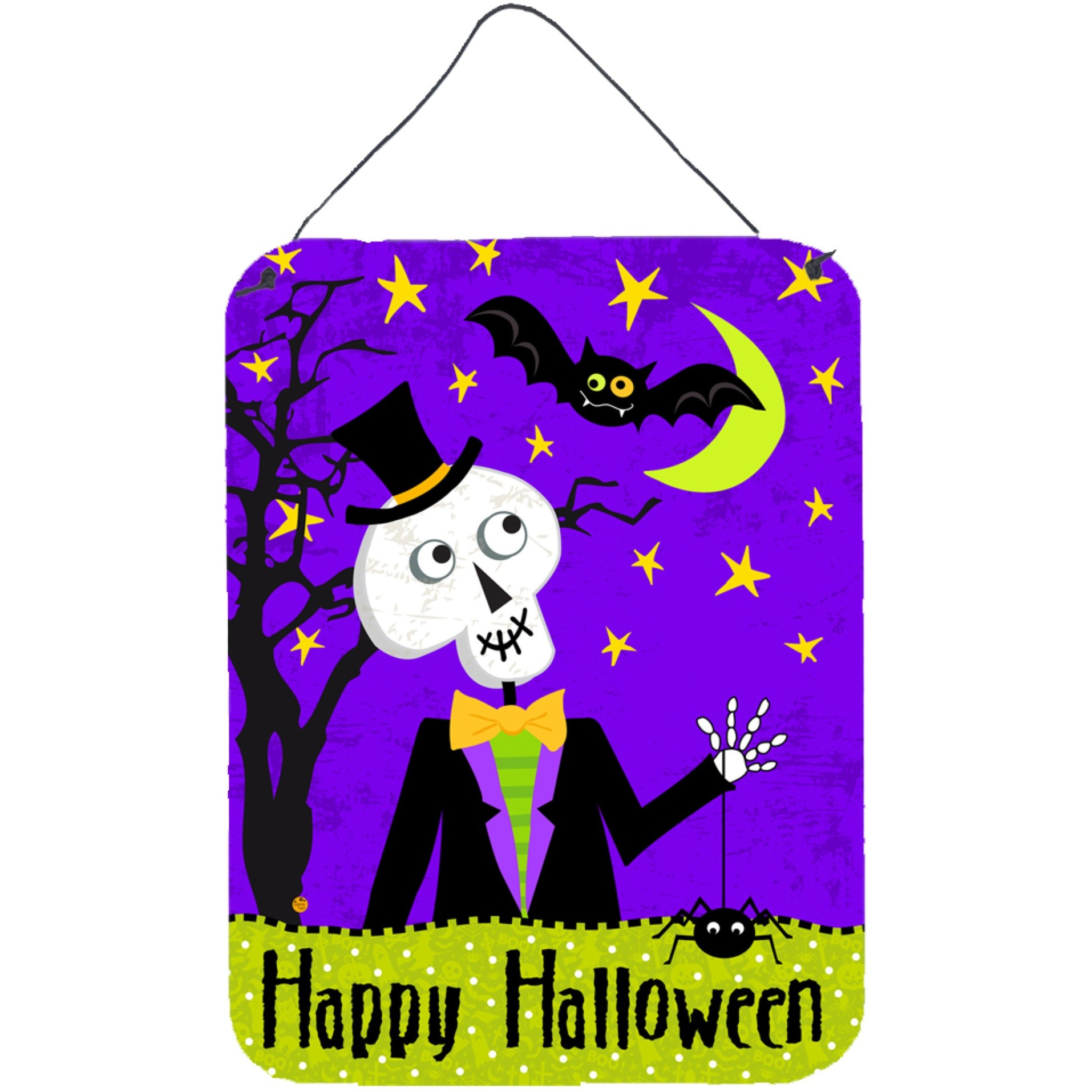 &quotCaroline's Treasures Happy Halloween Skeleton Wall or Door Hanging Prints VHA3014DS1216, 16HX12W, Multicolor"