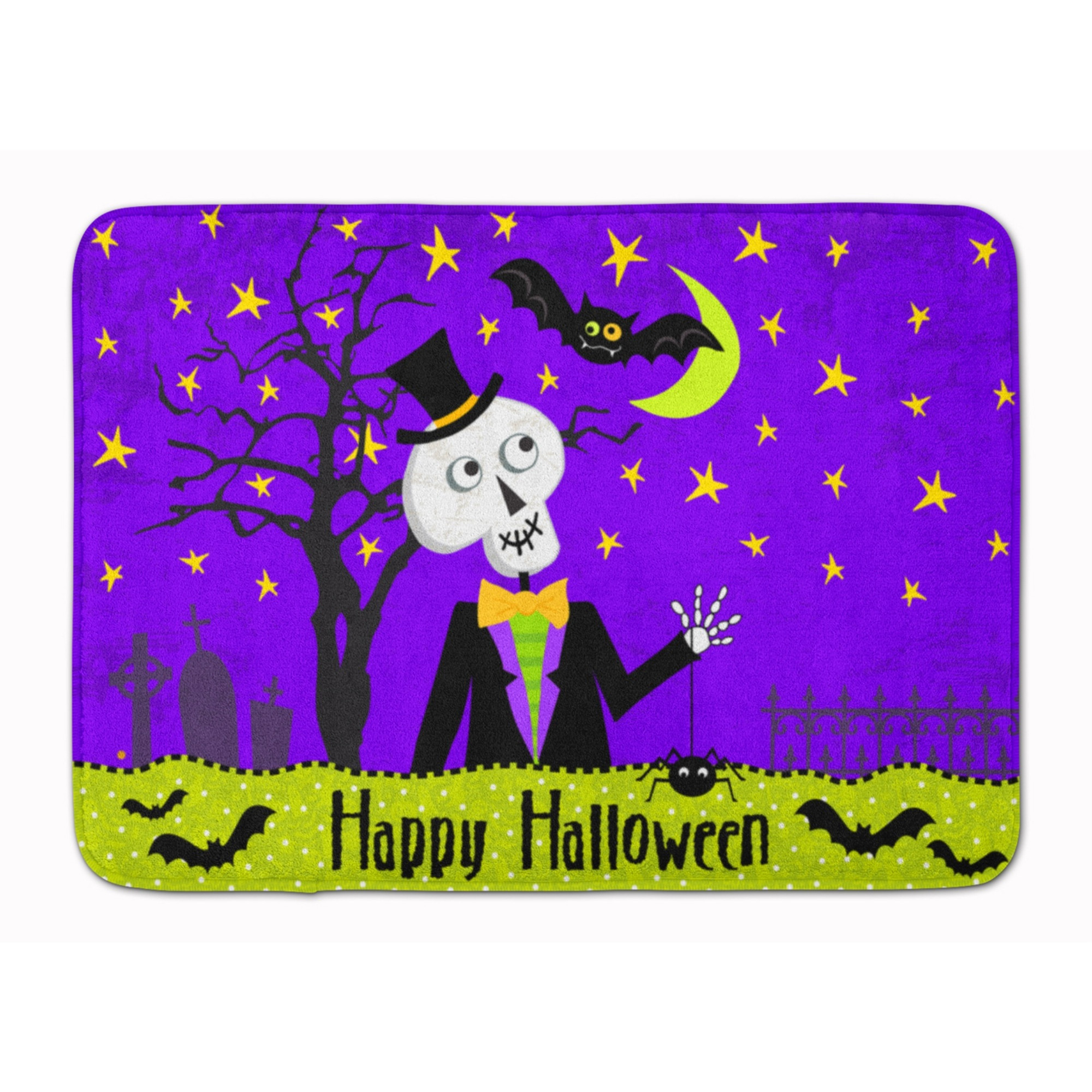 &quotCaroline's Treasures Happy Halloween Skeleton Floor Mat, 19"" x 27"", Multicolor"
