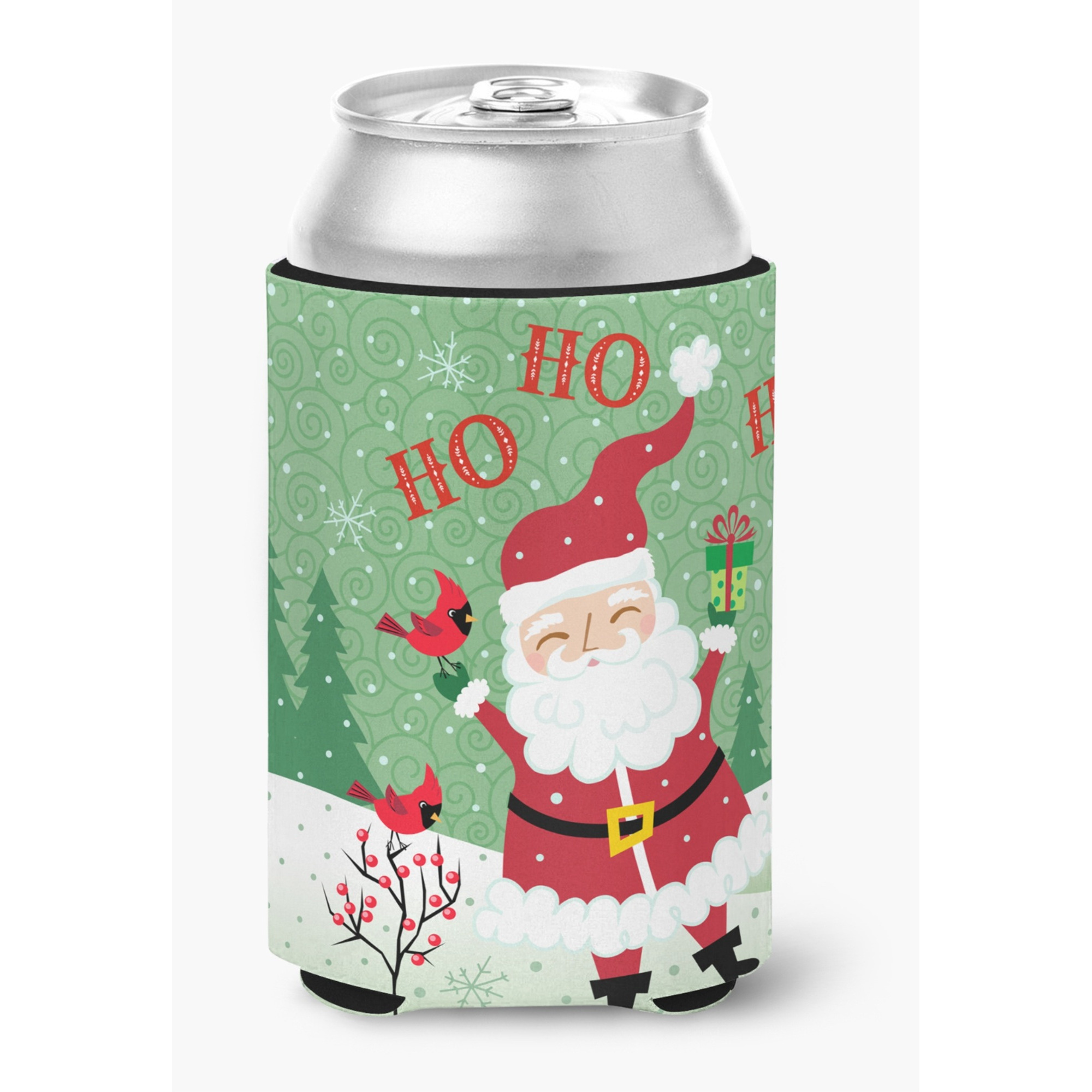 &quotCaroline's Treasures VHA3016CC Merry Christmas Santa Claus Ho Ho Ho Can or Bottle Hugger, Multicolor"
