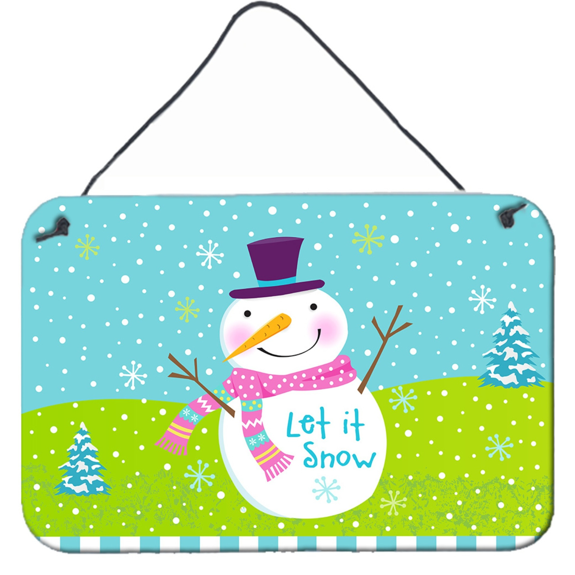&quotCaroline's Treasures Christmas Snowman Let it Snow Wall or Door Hanging Prints VHA3017DS812, 8"" x 12"", Multicolor"