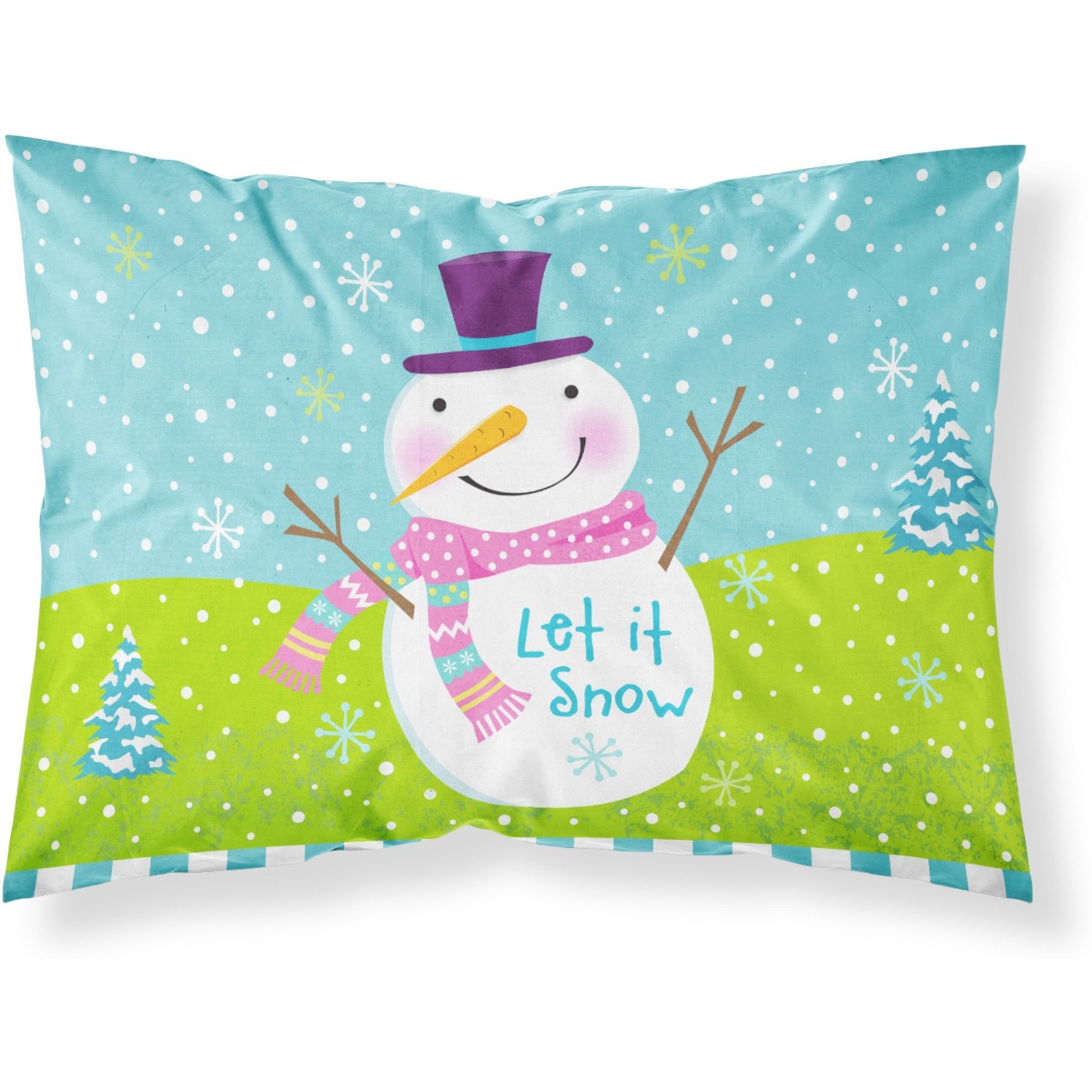 &quotCaroline's Treasures Christmas Snowman Let it Snow Fabric Standard Pillowcase VHA3017PILLOWCASE, Multicolor"