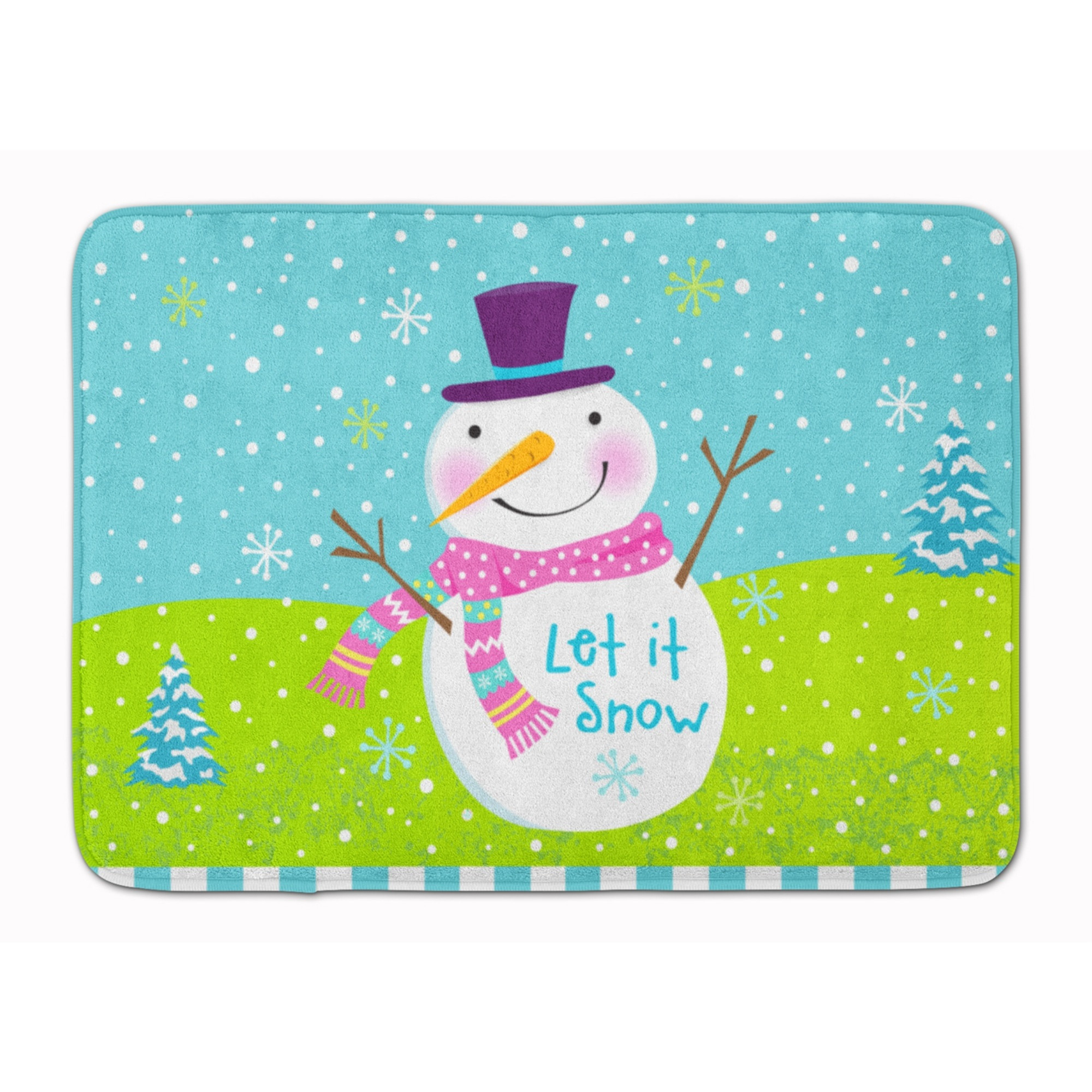 &quotCaroline's Treasures Christmas Snowman Let it Snow Floor Mat, 19"" x 27"", Multicolor"