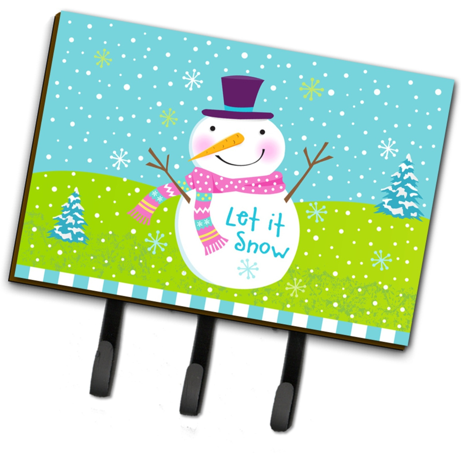 &quotCaroline's Treasures Christmas Snowman Let it Snow Leash or Key Holder VHA3017TH68, Triple, Multicolor"