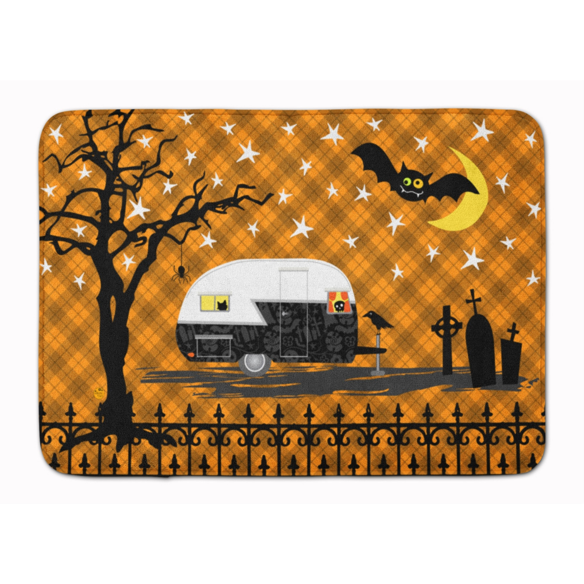 &quotCaroline's Treasures Halloween Vintage Camper Floor Mat, 19"" x 27"", Multicolor"