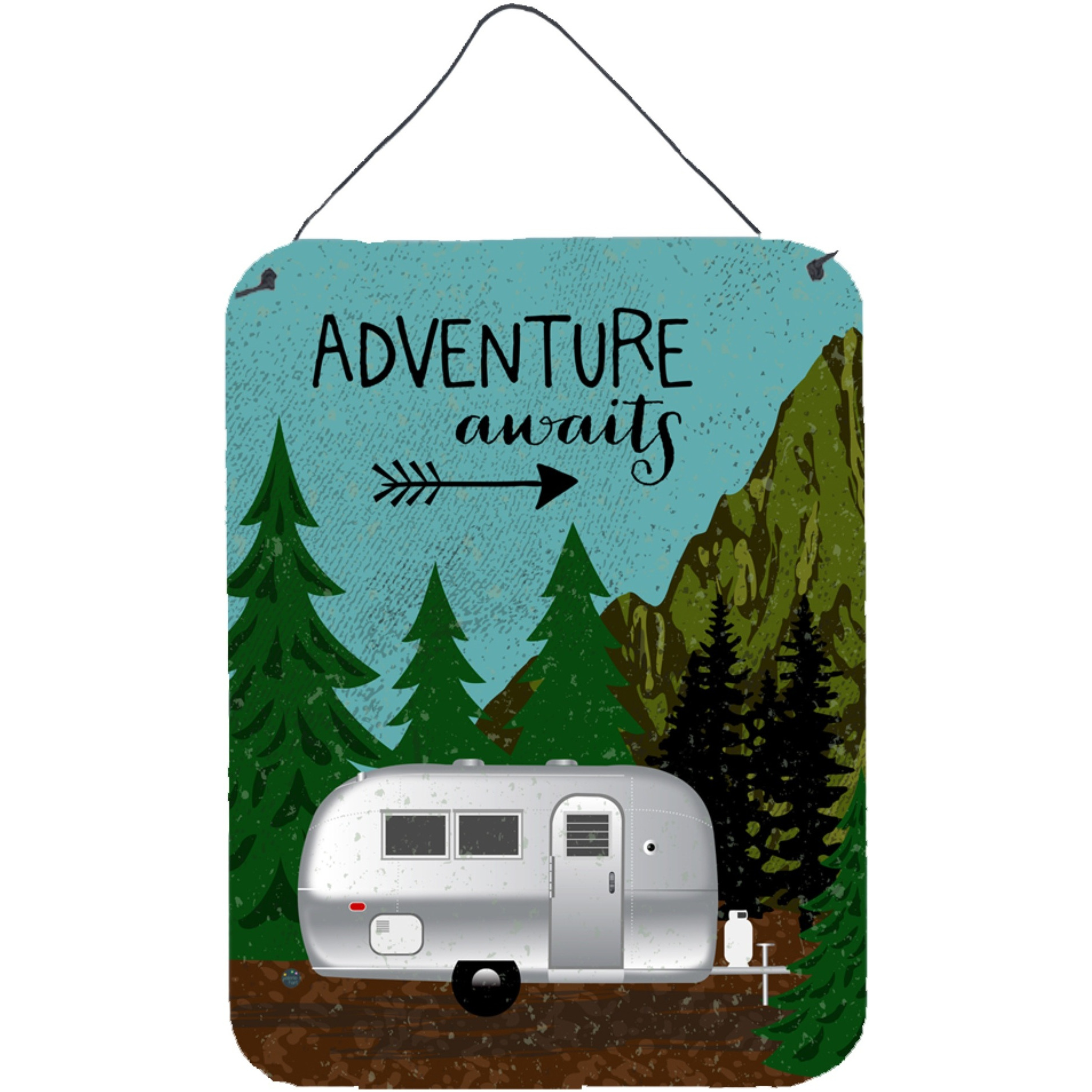 &quotCaroline's Treasures Airstream Camper Adventure Awaits Door Hanging Prints wall-decor, Multicolor"