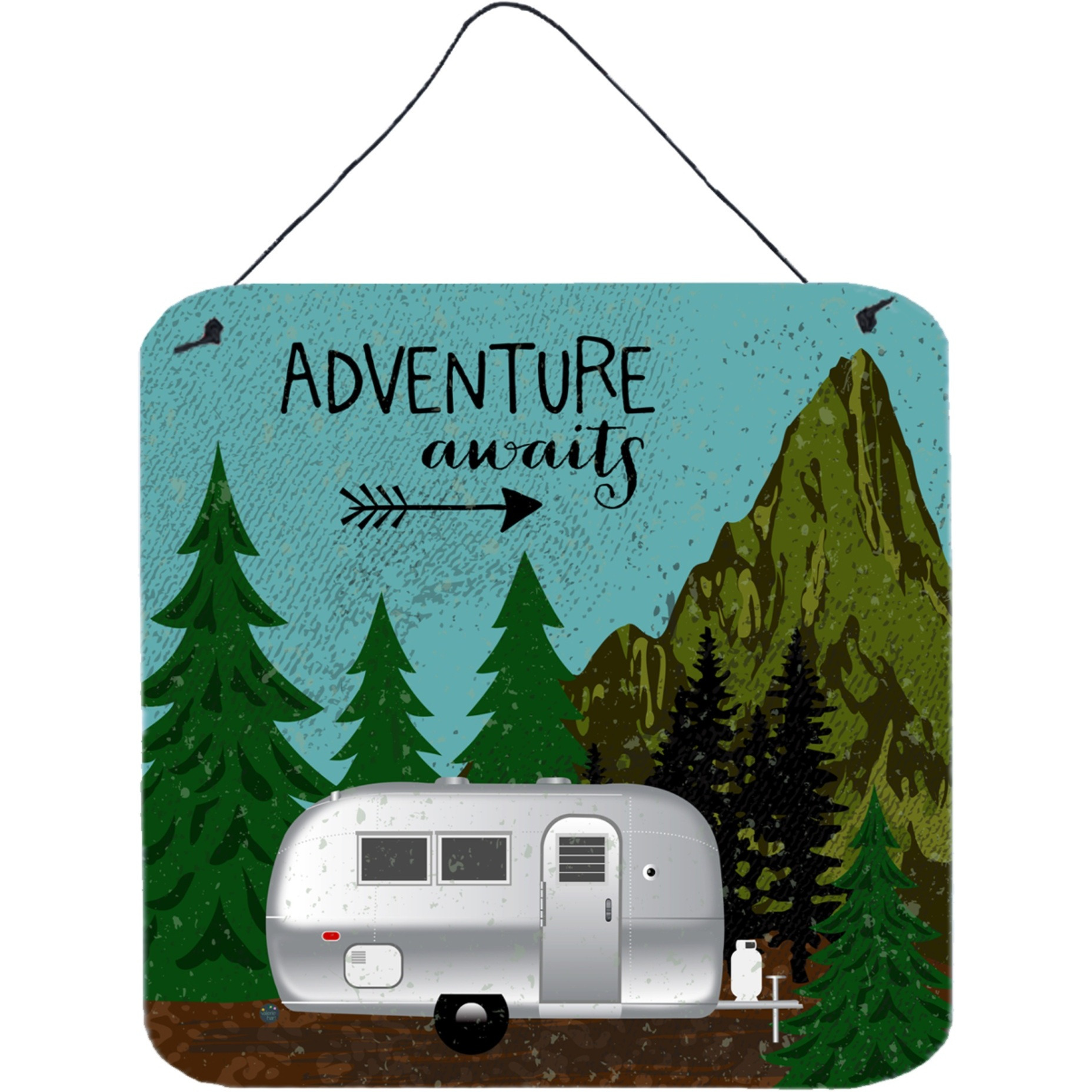 &quotCaroline's Treasures Airstream Camper Adventure Awaits Door Hanging Prints wall-decor, Multicolor"