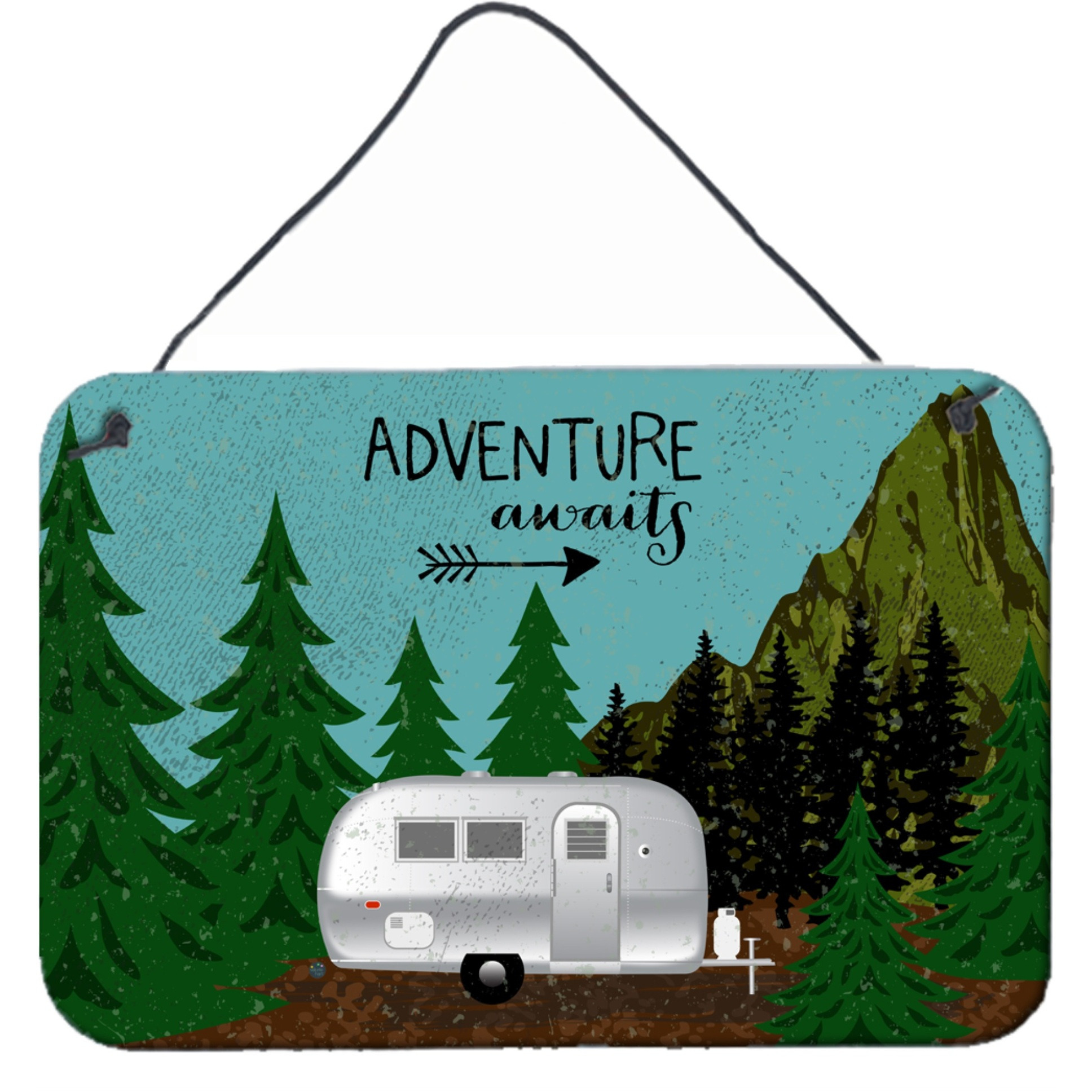 &quotCaroline's Treasures Adventure Airstream Camper Awaits Metal Print, 8"&quotH x 12"&quotW"