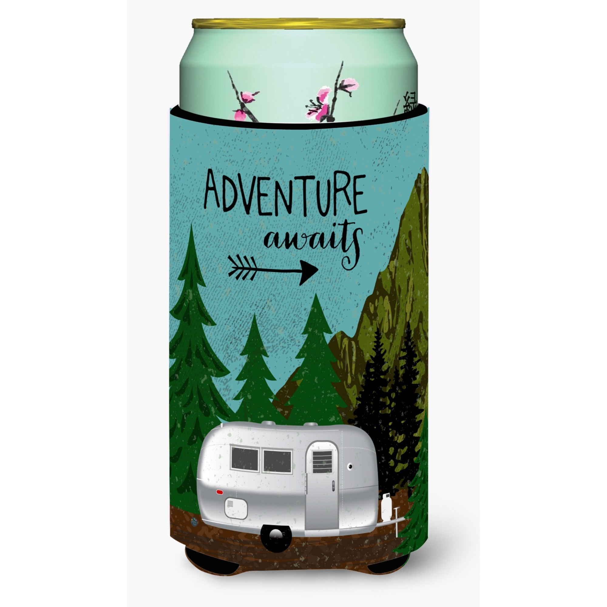 &quotCaroline's Treasures Airstream Camper Adventure Awaits Tall Boy Beverage Insulator Hugger, Multicolor"