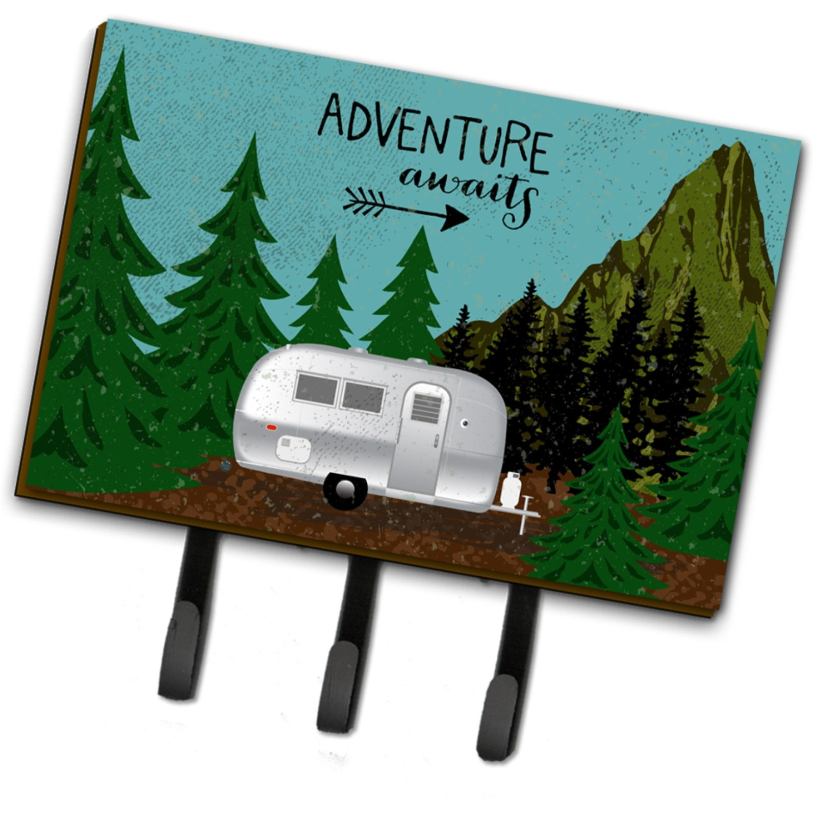 &quotCaroline's Treasures Airstream Camper Adventure Awaits Leash or Key Holder hooks, Multicolor"