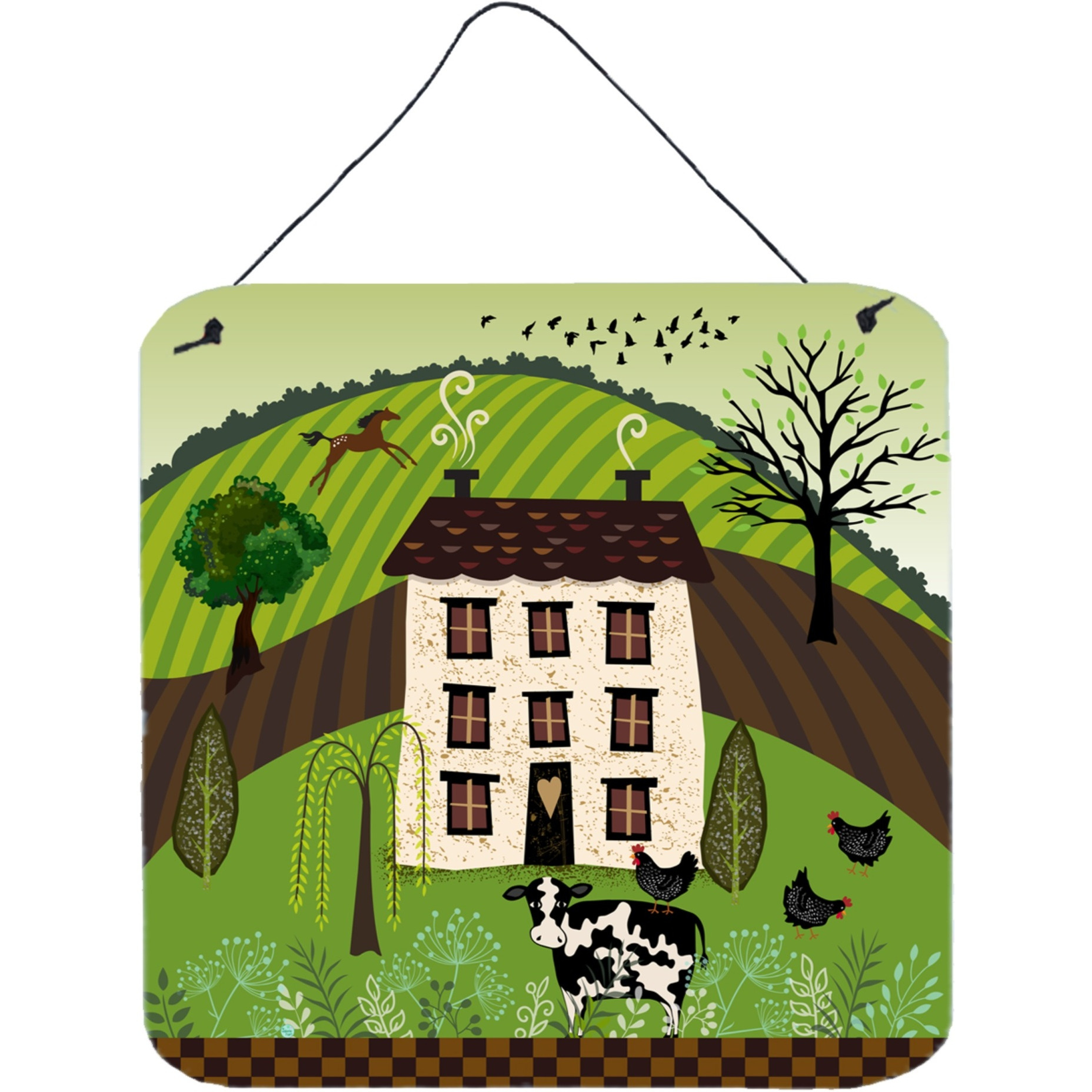 &quotCaroline's Treasures Folk Art Country House Door Hanging Prints wall-decor, Multicolor"