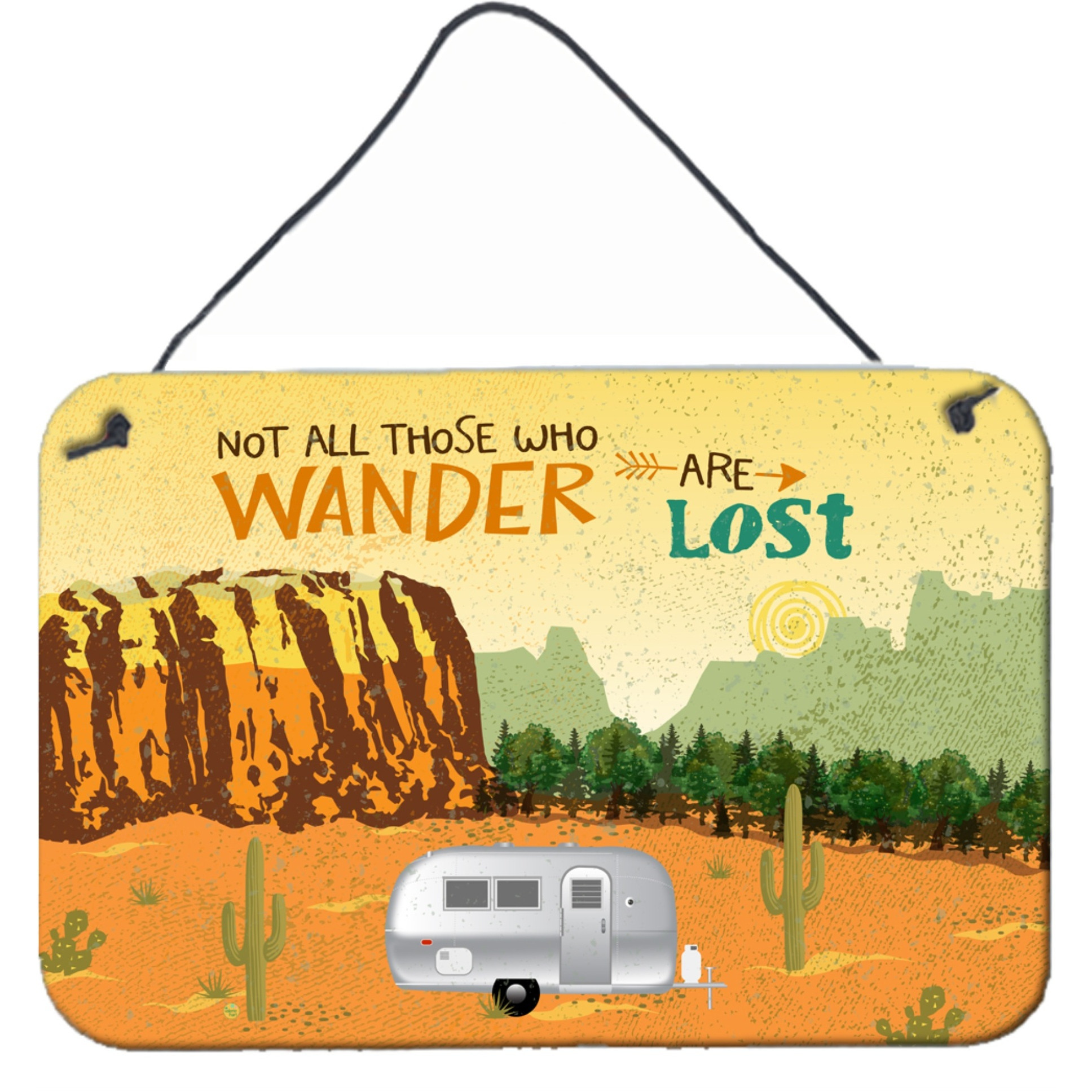 &quotCaroline's Treasures Airstream Camper Camping Wander Metal Print, 8"&quotH x 12"&quotW"