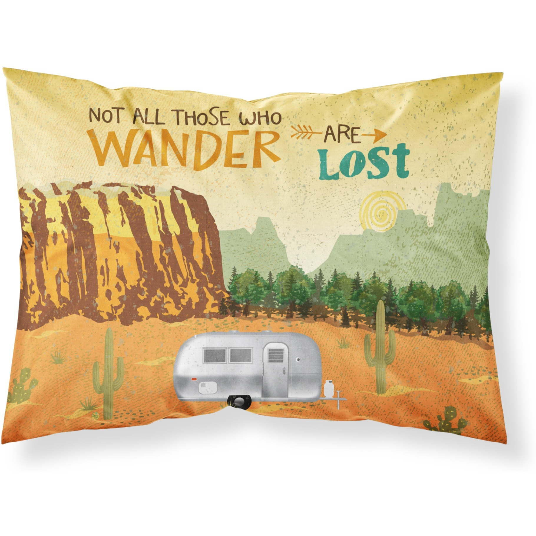Airstream Camper Camping Wander Fabric Standard Pillowcase