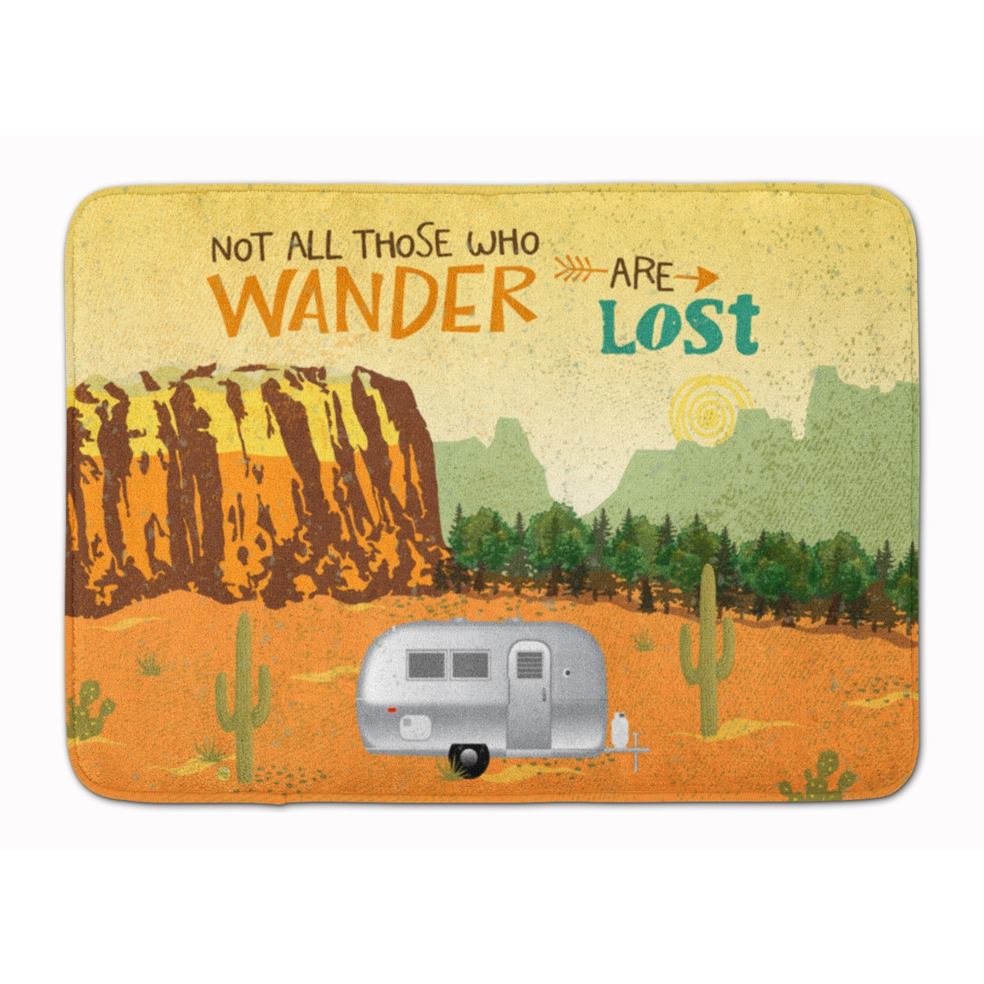 &quotCaroline's Treasures Airstream Camper Camping Wander Machine Washable Memory Foam Mat doormats, Multicolor"