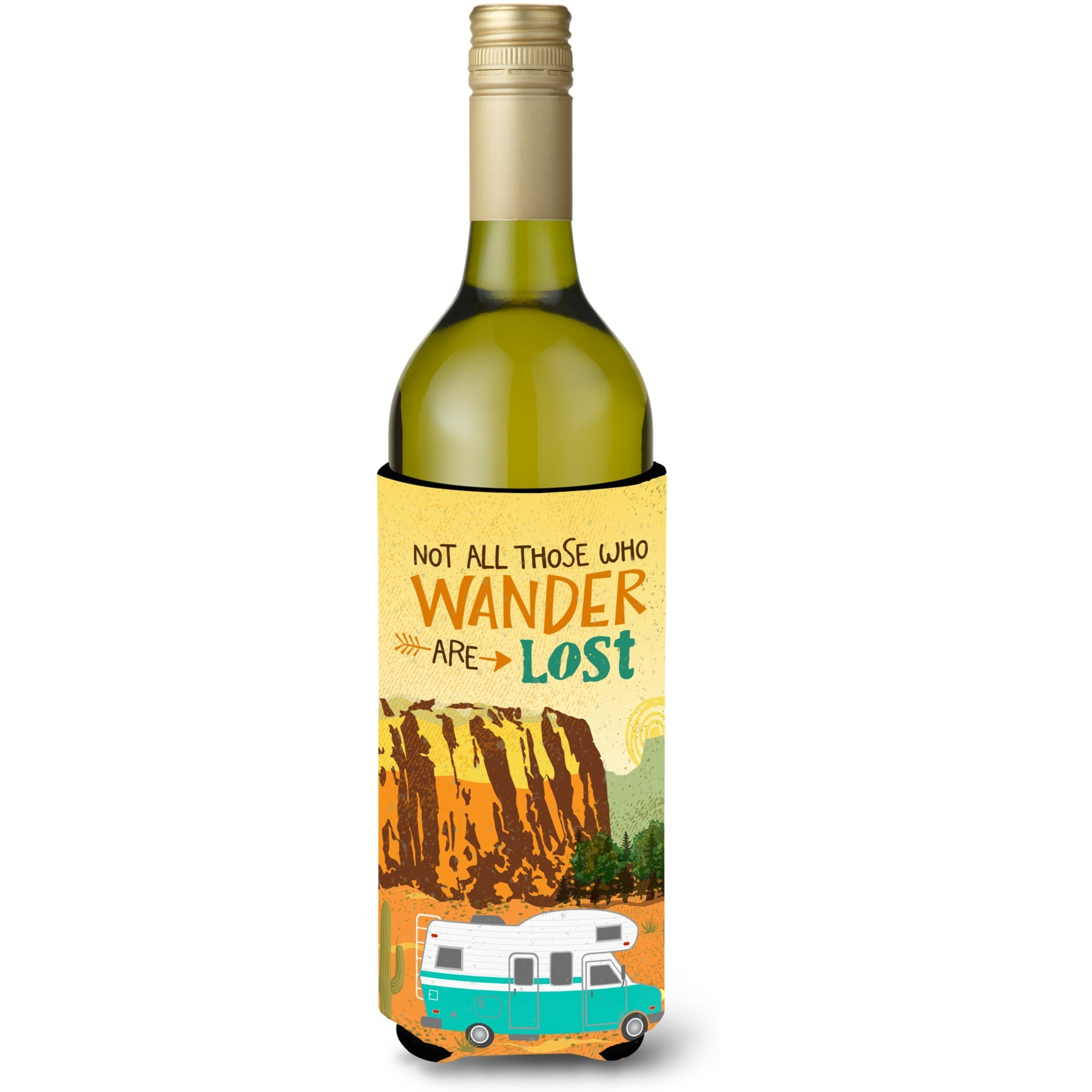 &quotCaroline's Treasures RV Camper Camping Wander Wine Bottle Beverage Insulator Hugger, 750 ml, Multicolor"