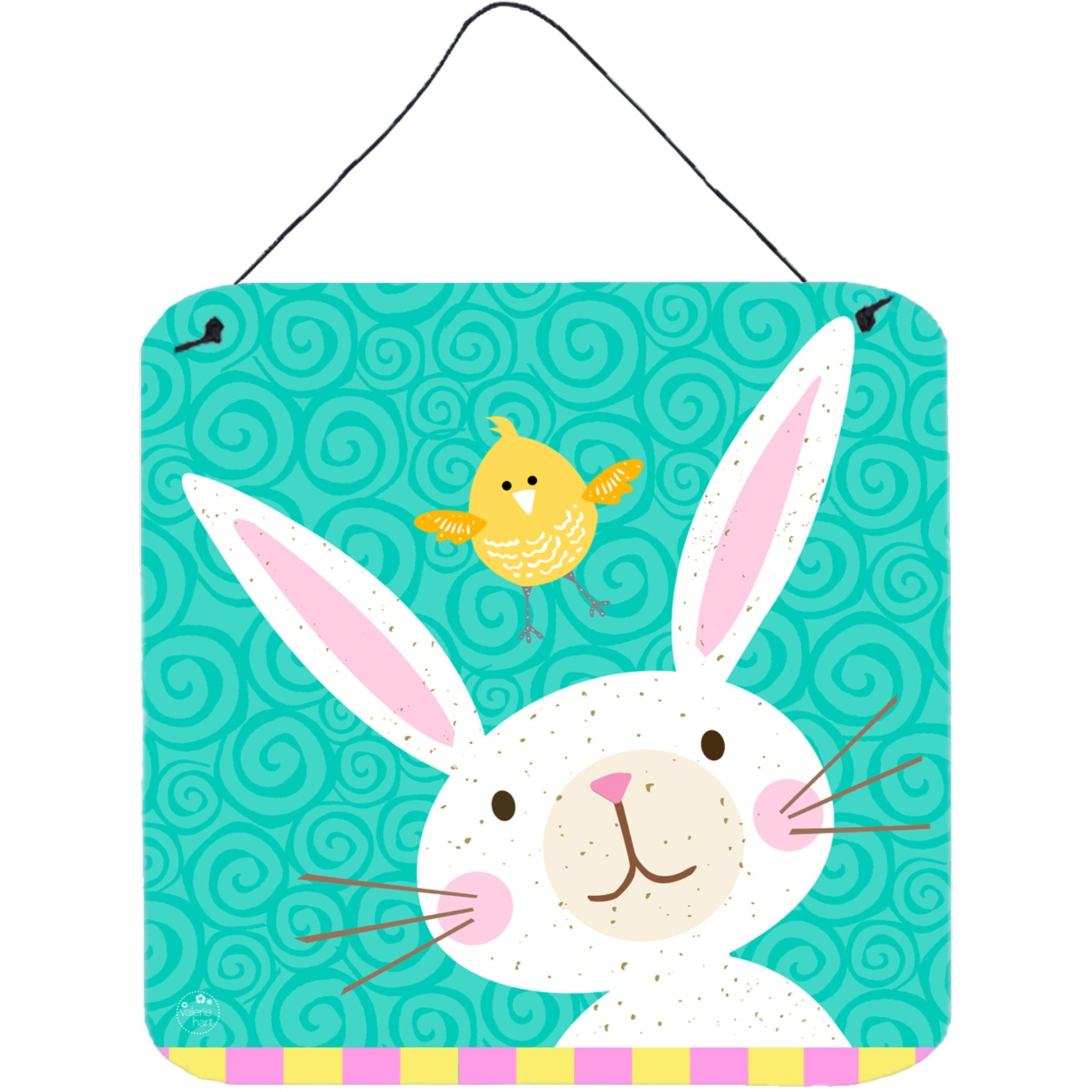 &quotCaroline's Treasures Happy Easter Rabbit Wall or Door Hanging Prints, Multicolor"
