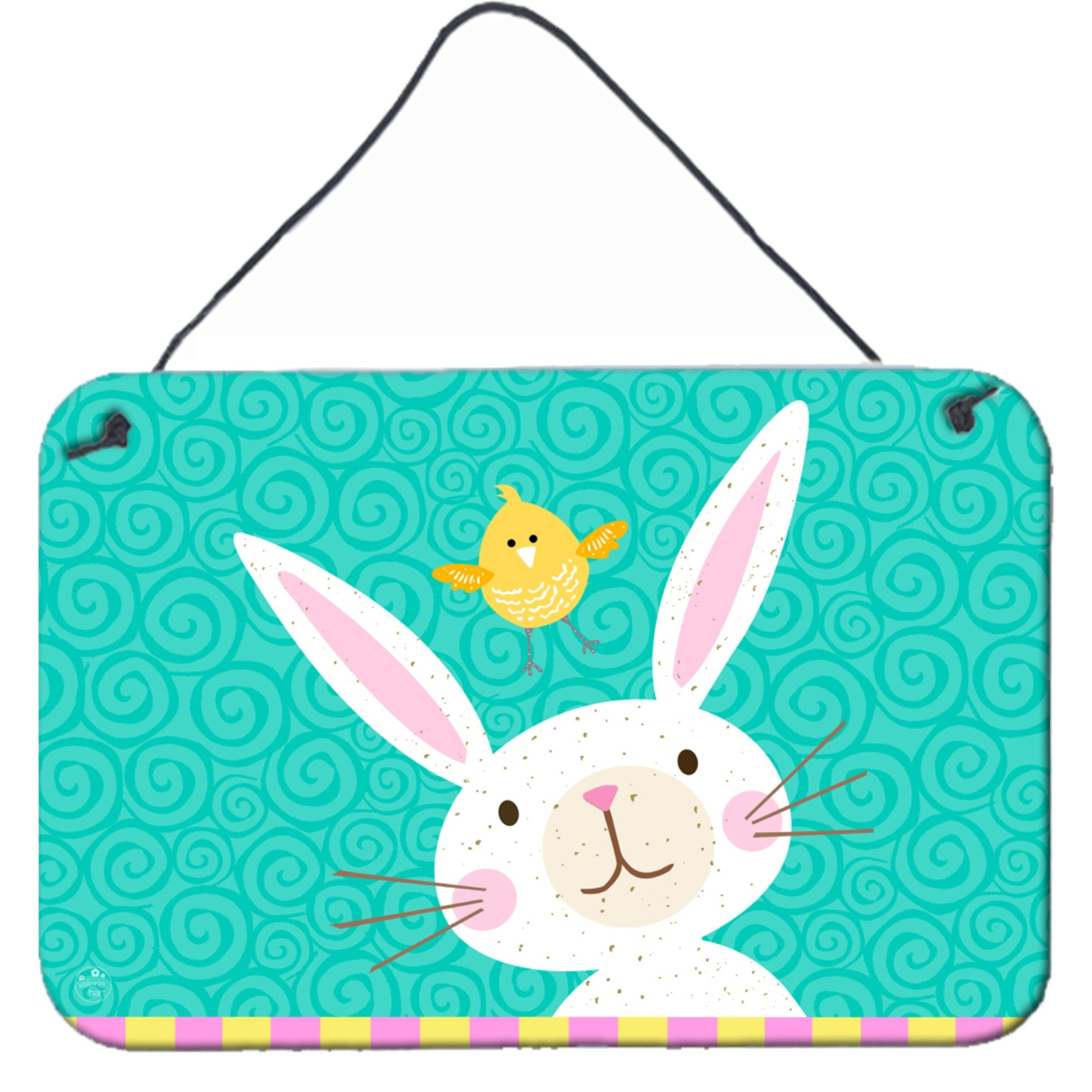 &quotCaroline's Treasures Happy Easter Rabbit Wall or Door Hanging Prints, Multicolor"