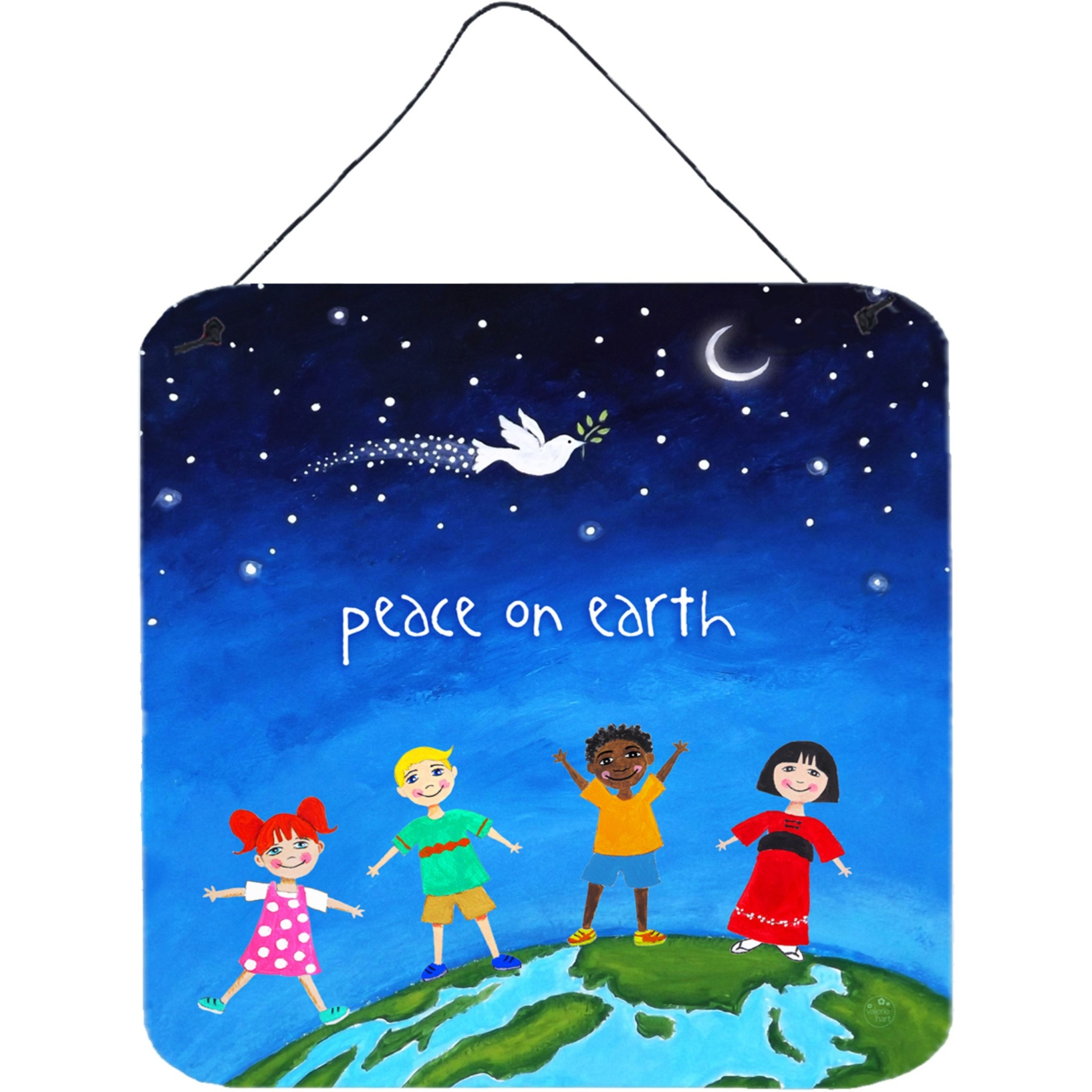 &quotCaroline's Treasures Peace on Earth Wall or Door Hanging Prints, Multicolor"