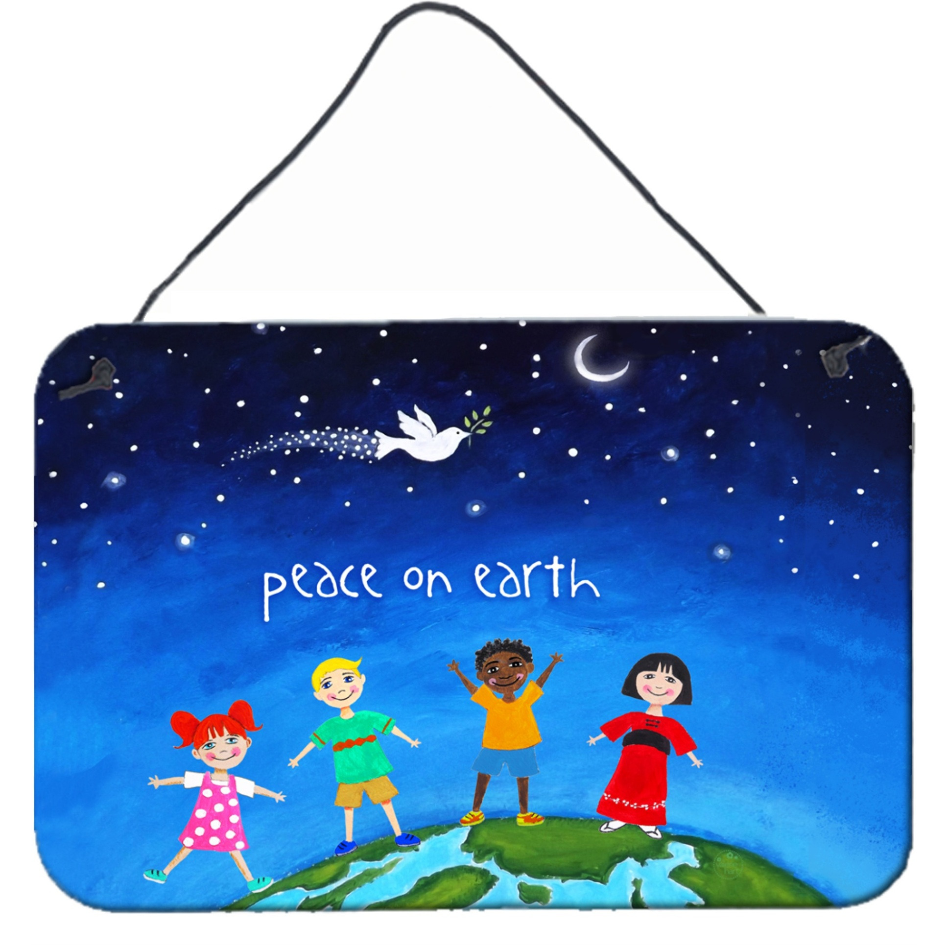 &quotCaroline's Treasures Peace on Earth Wall or Door Hanging Prints, Multicolor"