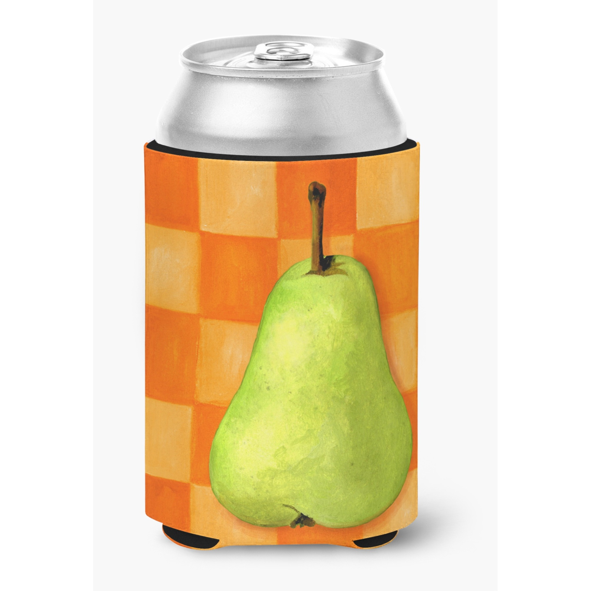 &quotCaroline's Treasures WHW0117CC "&quotPear in Orange by Ute Nuhn"" Can or Bottle Hugger, Multicolor"