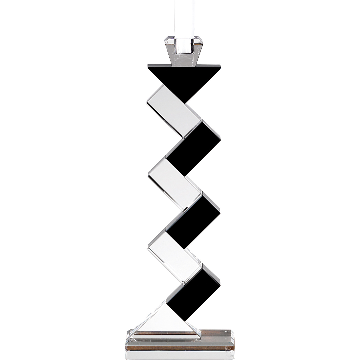 Angela Pair of 14" Black Accent  Crystal Candlesticks