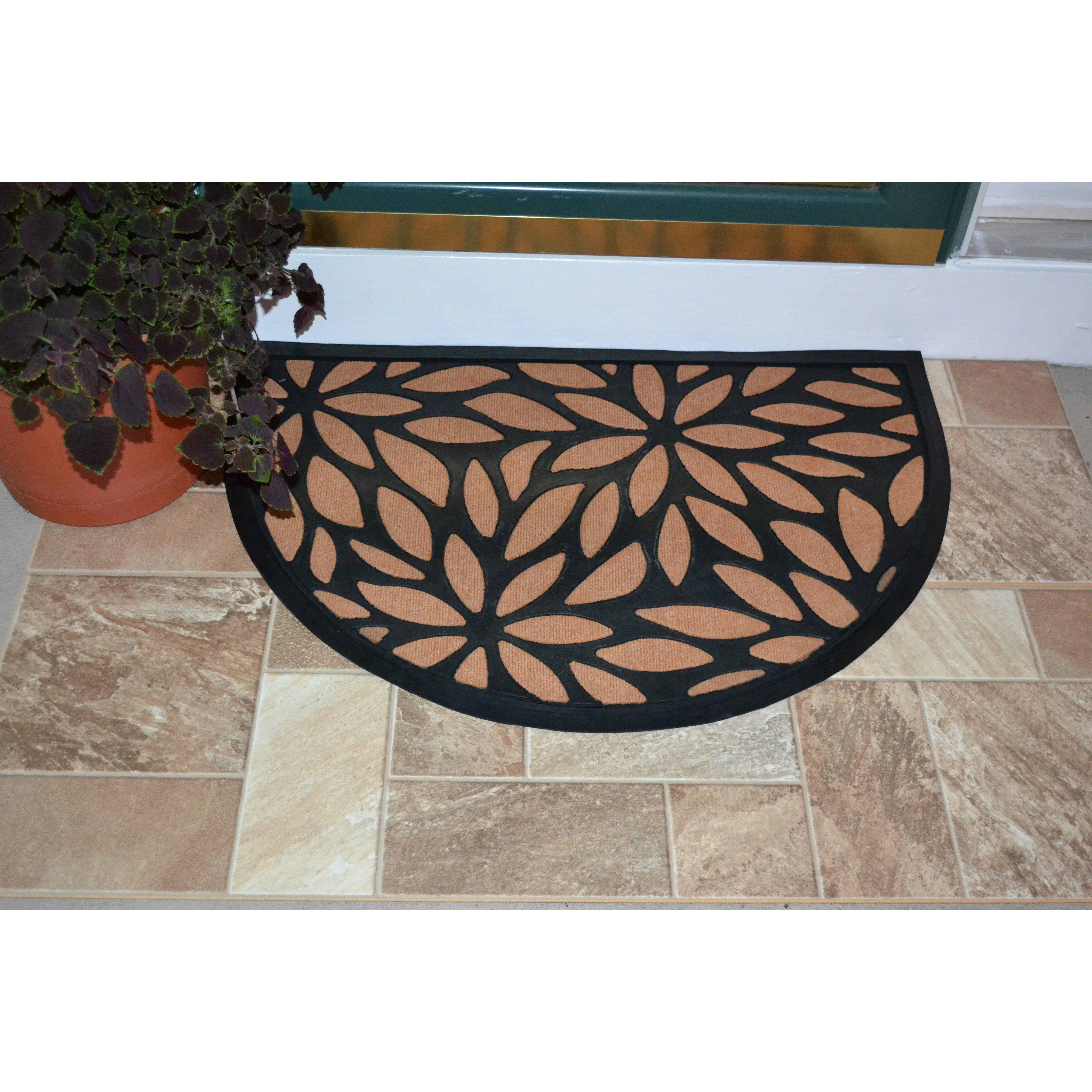 Brown Petals Half Round Brown, Black -866SMT-L