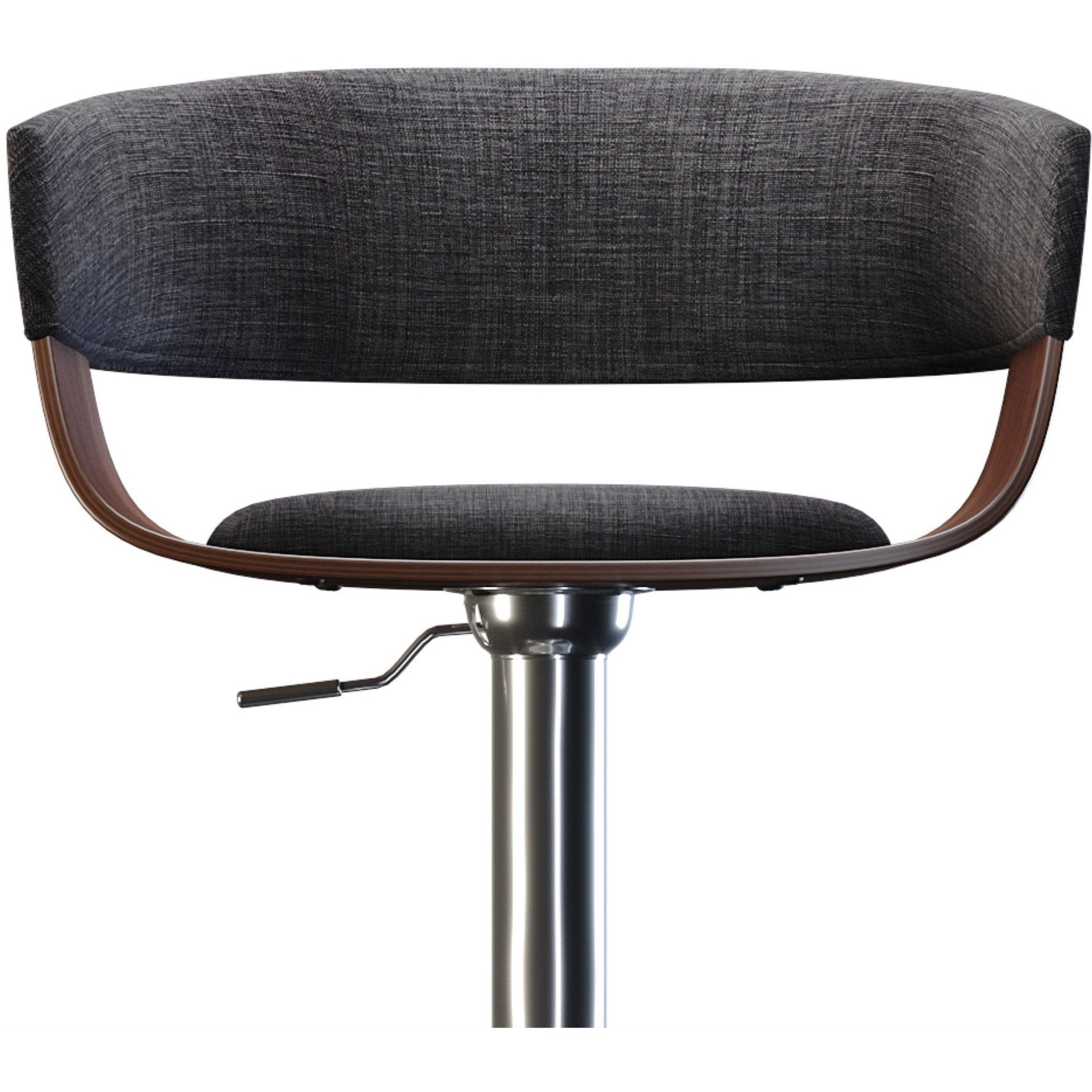 Lowell Adjustable Swivel Bar Stool in Charcoal Grey Linen Look Fabric