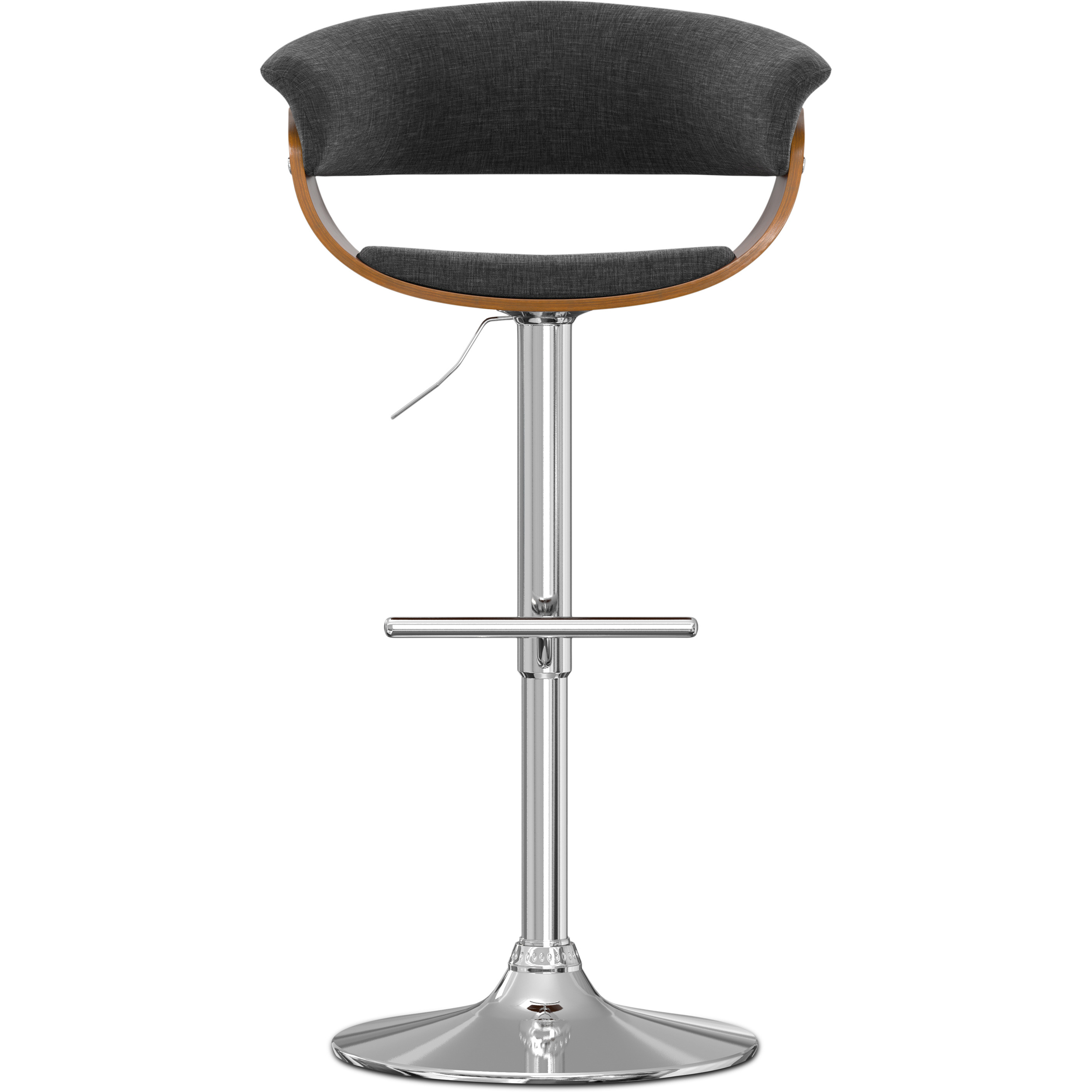 Sheldon Adjustable Swivel Bar Stool in Charcoal Grey Linen Look Fabric