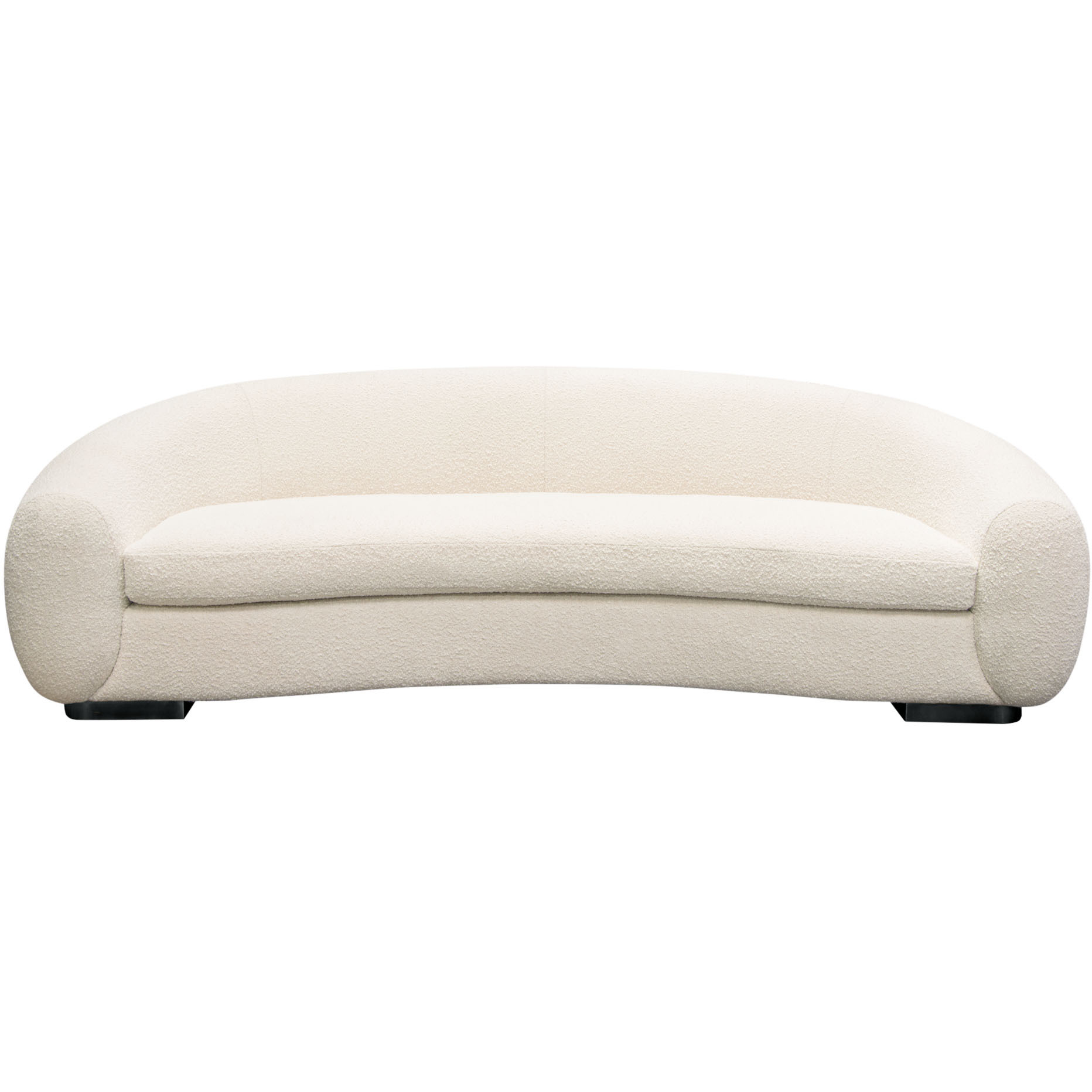 Pascal Sofa in Bone Boucle Textured Fabric w/ Contoured Arms & Back by Diamond Sofa