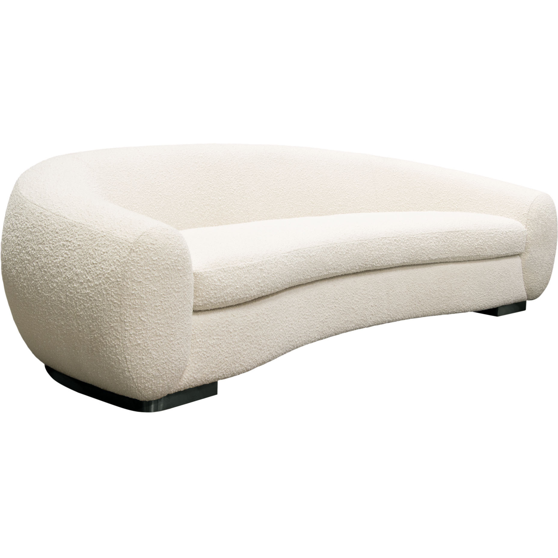 Pascal Sofa in Bone Boucle Textured Fabric w/ Contoured Arms & Back by Diamond Sofa