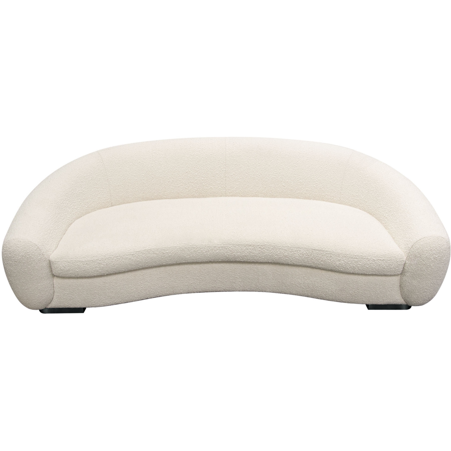 Pascal Sofa in Bone Boucle Textured Fabric w/ Contoured Arms & Back by Diamond Sofa