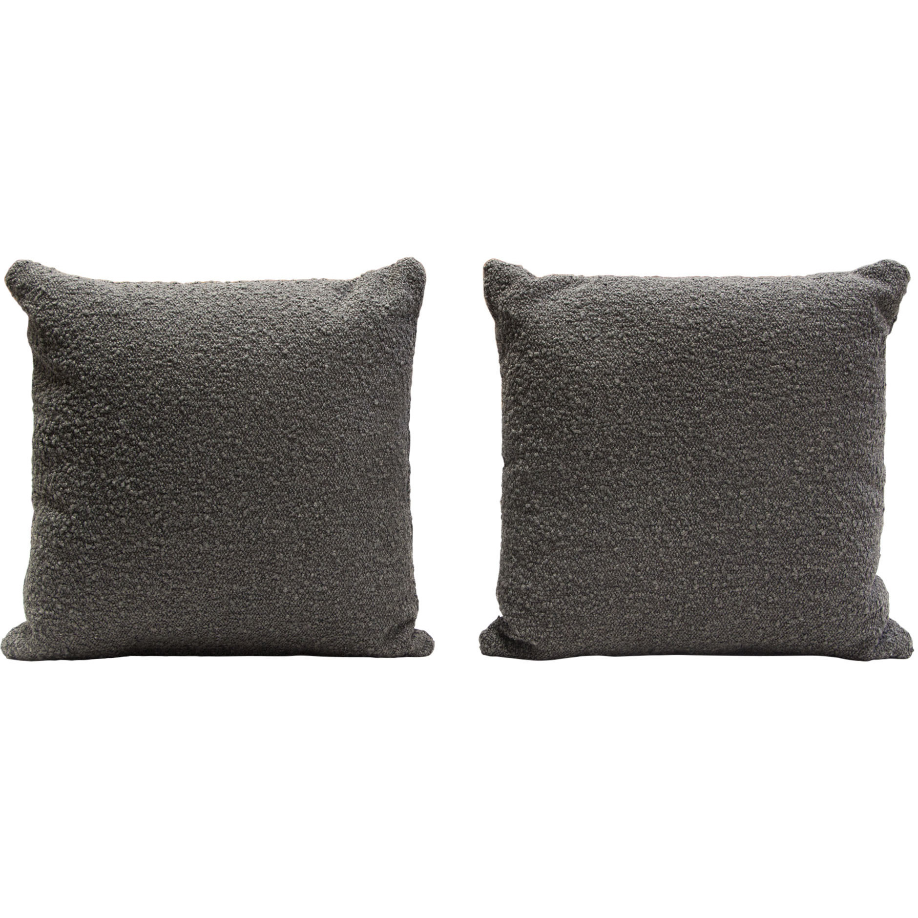 Set of (2) 16" Square Accent Pillows in Charcoal Boucle Textured Fabric by Diamond Sofa