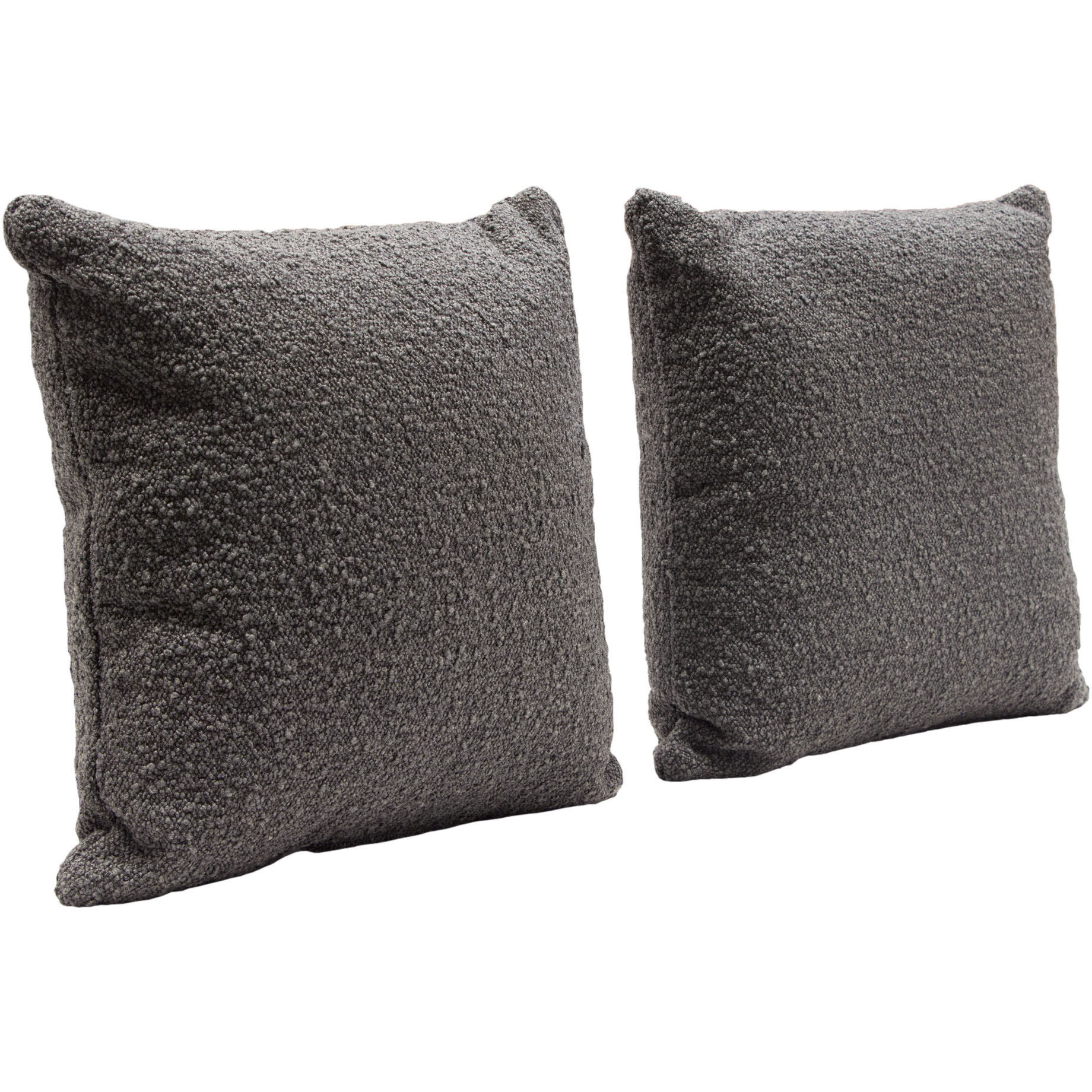 Set of (2) 16" Square Accent Pillows in Charcoal Boucle Textured Fabric by Diamond Sofa