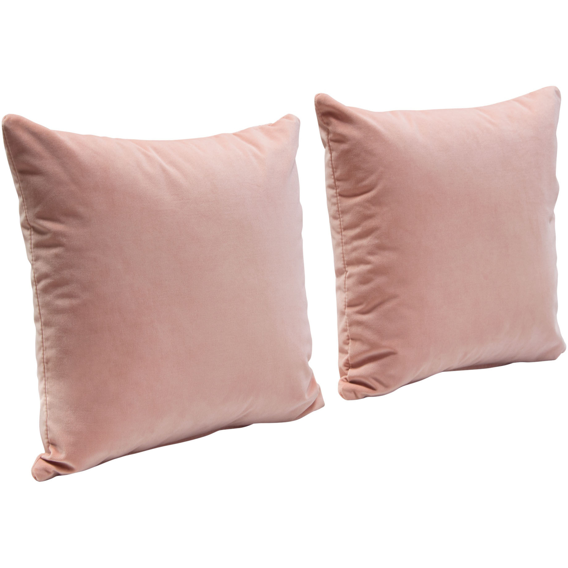 Set of (2) 16" Square Accent Pillows in Blush Pink Velvet by Diamond Sofa