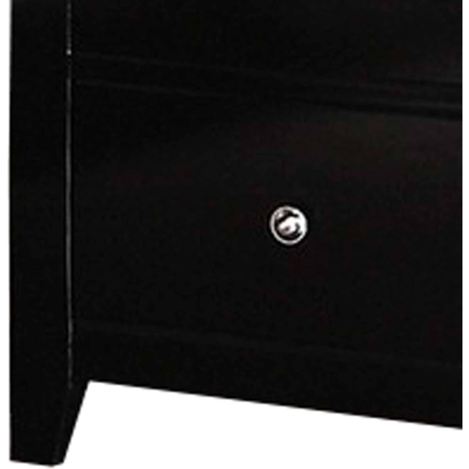 2 Drawer Wooden Nightstand with Metal Knobs, Espresso Brown
